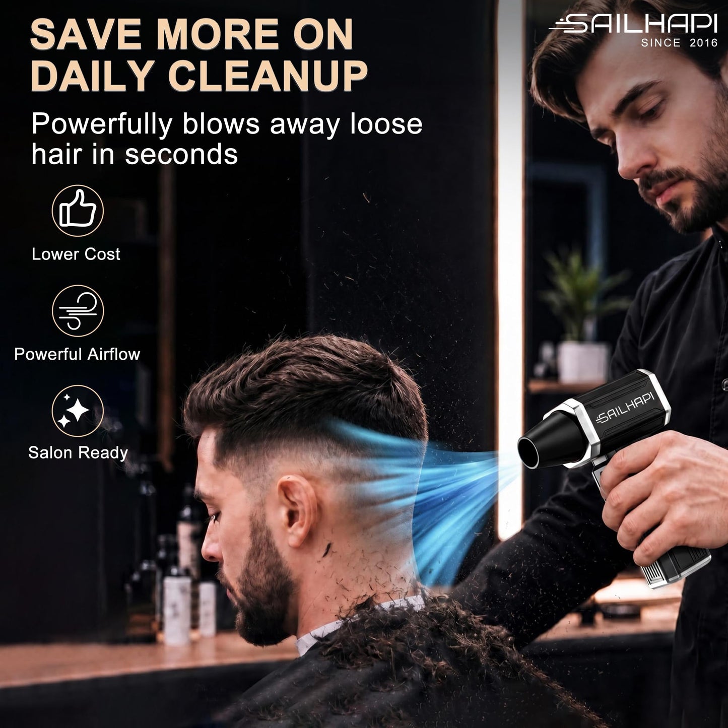 SAILHAPI Powerful Turbo Fan 300000RPM, Handheld Office Duster Blower Replaced Can of Air, Rechargeable Durable Fan Cleaner for PC Gamers, Barber, Laptop, Computer Accessories & Snow Removal