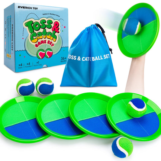 EVERICH TOY Upgraded Toss and Catch Ball Game Set, Kids Toy for Indoor Outdoor Beach Pool Yard Game, Classic Gift Easter Basket Sufferrs for Boys Girls 3 4 5 6 7 8 9 10 11 12+ Years Old