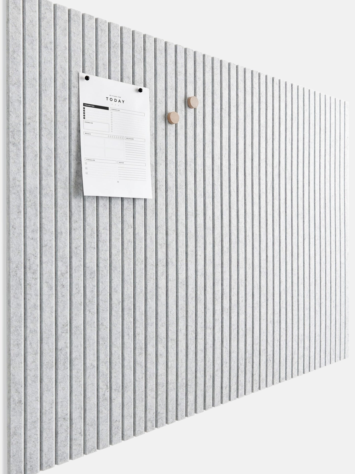 VIVELDA Large Cork Board for Office Black Felt Board Alternative - Slat Wall Paneling, Felt bulletin board tiles for office wall decor, Push pin board Wall organizer for office -12-Pack (Marble White)