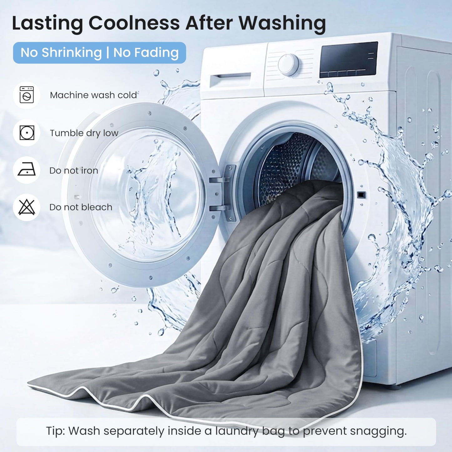 Love's cabin Cooling Comforter King Size, Double Sided Cooling Blankets for Hot Sleepers, Q-Max>0.4 Instant Cool-to-Touch, 2X Breathable & Moisture-Wicking, Oeko-TEX Certified, 108"x90" Grey