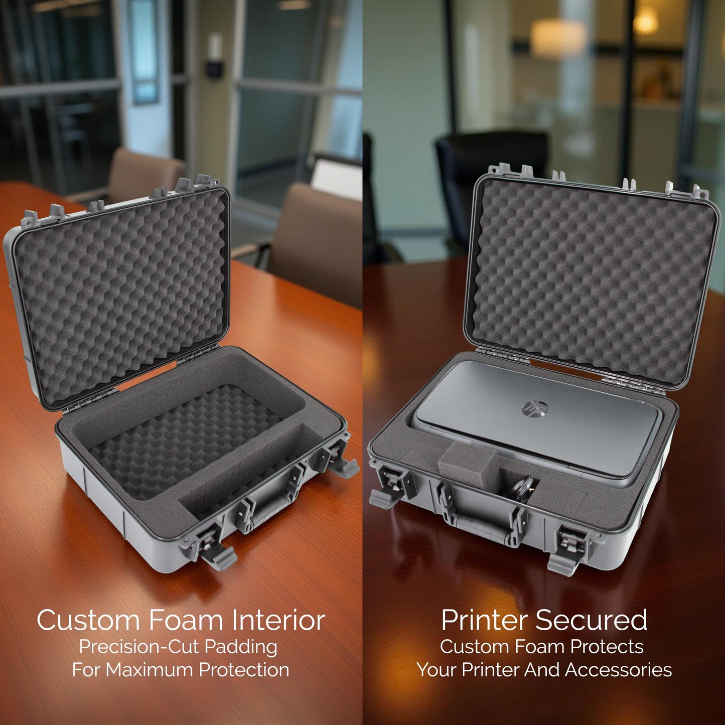 CASEMATIX Portable Printer Carry Case Compatible with HP Officejet 250 Wireless Mobile Printer, Ink Cartridges and Power Cable