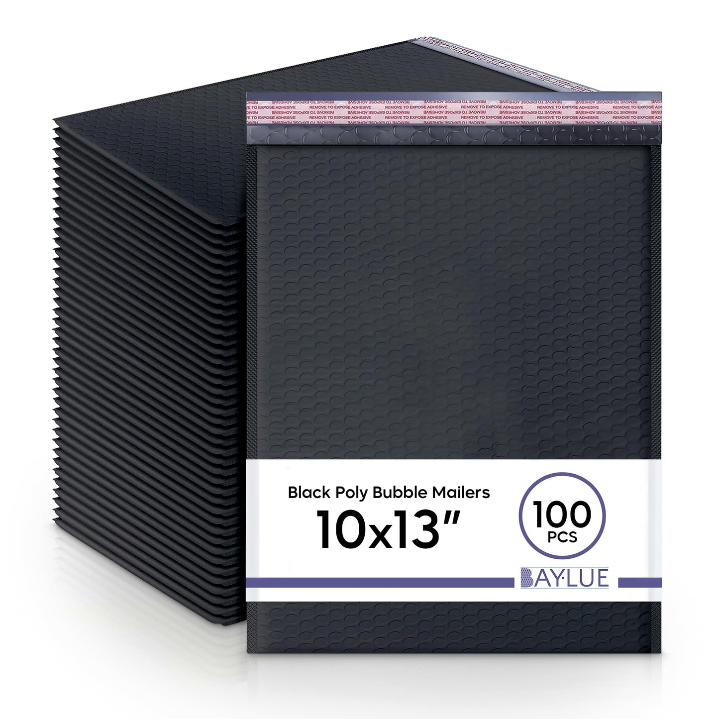 Black 10x13 Inch Poly Bubble Mailers |Self Seal Padded Envelopes for Thick books | Air Cushioned Bubble Mailer | Usable Size 9.5x13 Inch | Waterproof Lightweight Mailing Shipping Bags | 100 Pack Bulk