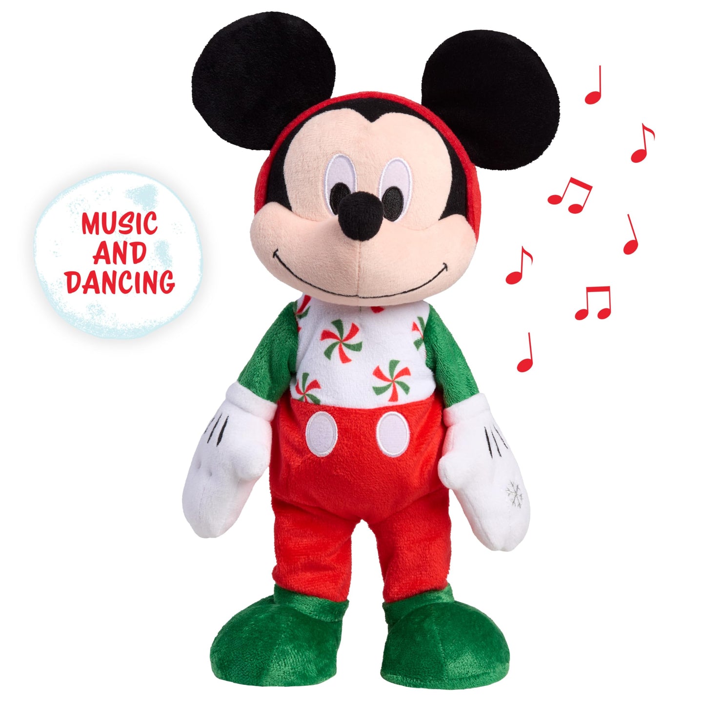 Disney Holiday Feature Plush - Mickey, Kids Toys for Ages 3 Up, Gifts and Presents