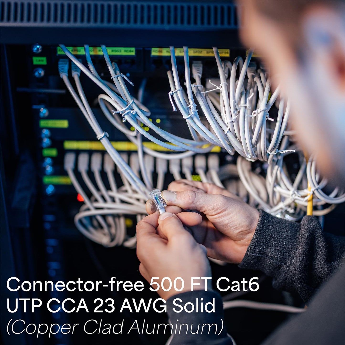 VIVO 500ft Bulk Cat6 Wire, CCA Ethernet Cable, 23 AWG, UTP Pull Box, LAN Network, Gray, CABLE-V006