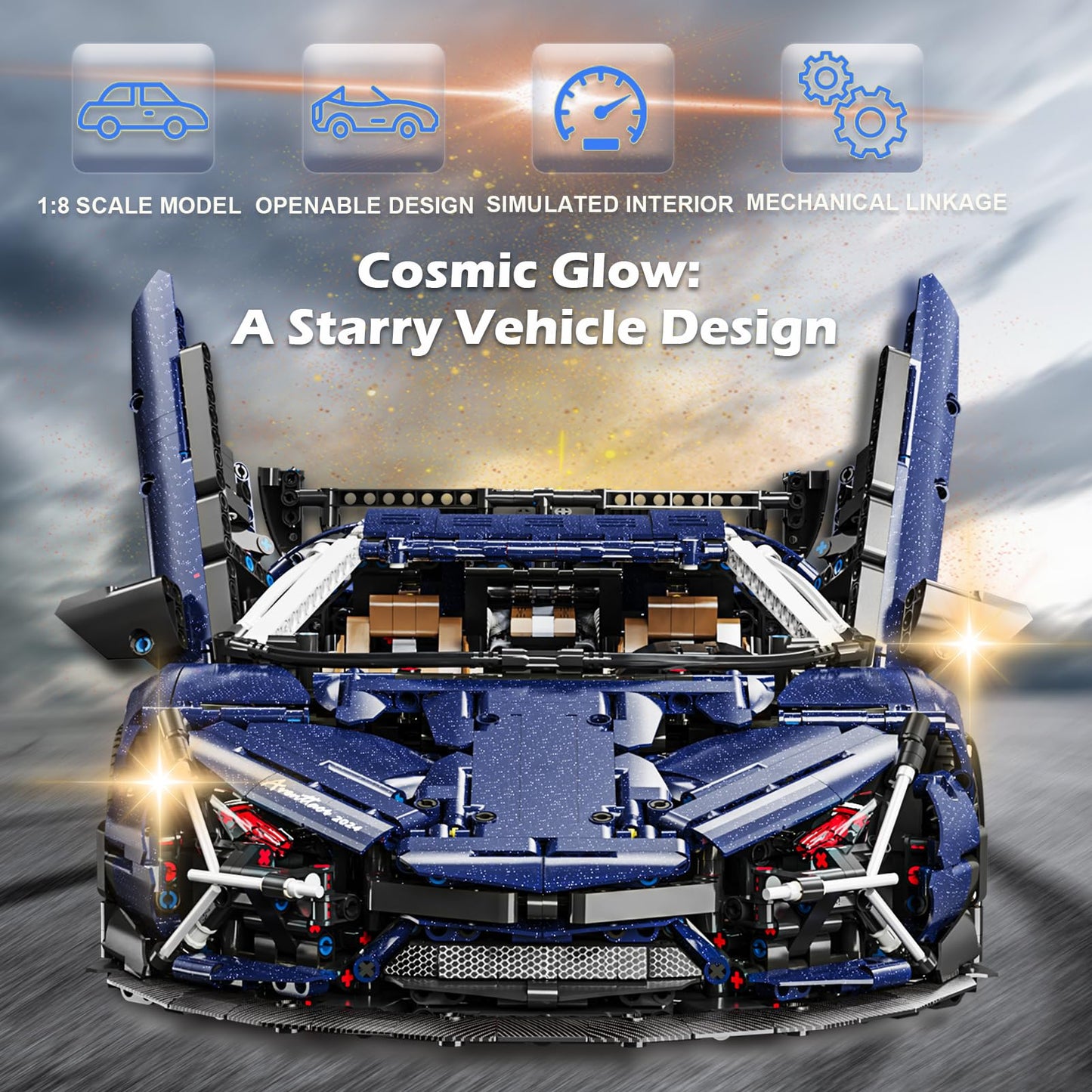 Lamb AVENTTAOR Super Car Building Toys - 1:8 Model Building Blocks Challenging Race Car Sets Toy Gifts Compatible With Lego Technic for Adults (4260pcs)