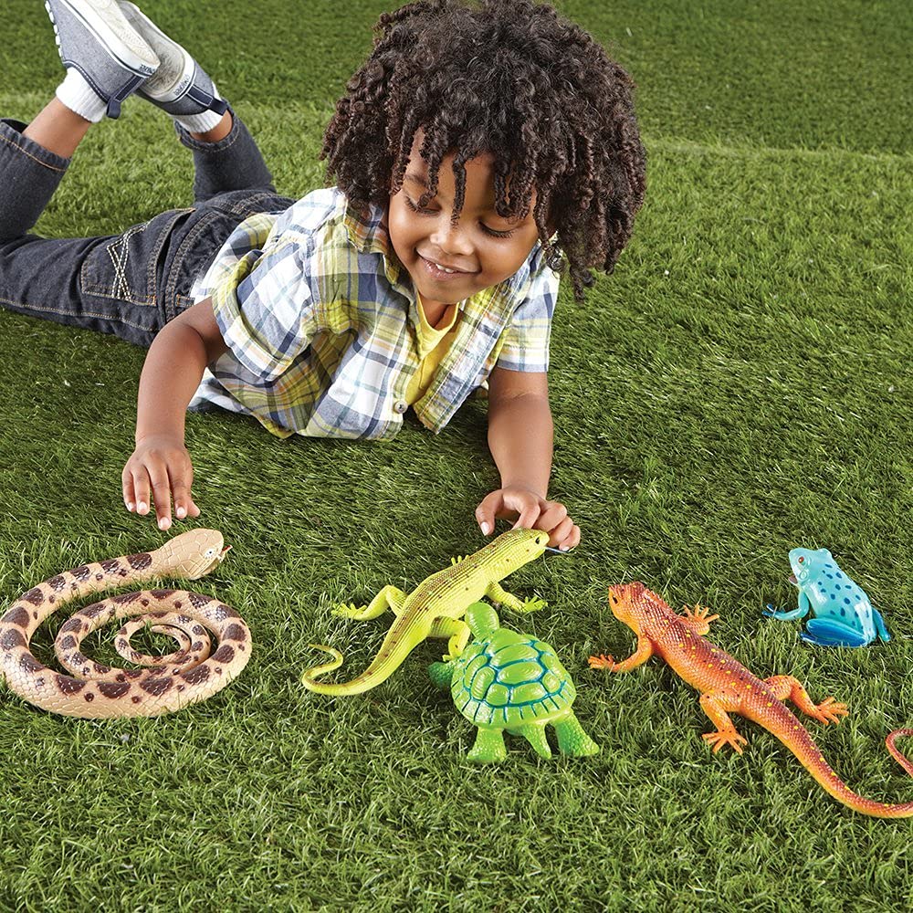 Learning Resources Jumbo Reptiles & Amphibians - Kids Animal Toys, Jumbo Animal Figures, Montessori Figurines for Toddlers, Pretend Play Animals for Kids