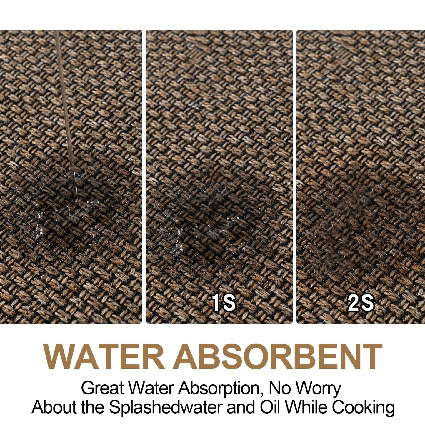 SUMLANS Kitchen Mat, Rubber Backing Cushioned Non Slip Kitchen Rugs for Floor, Absorbent Runner Comfort Standing Mat Rug Washable for Kitchen, Office, Home, 35.4"x71" (Brown)