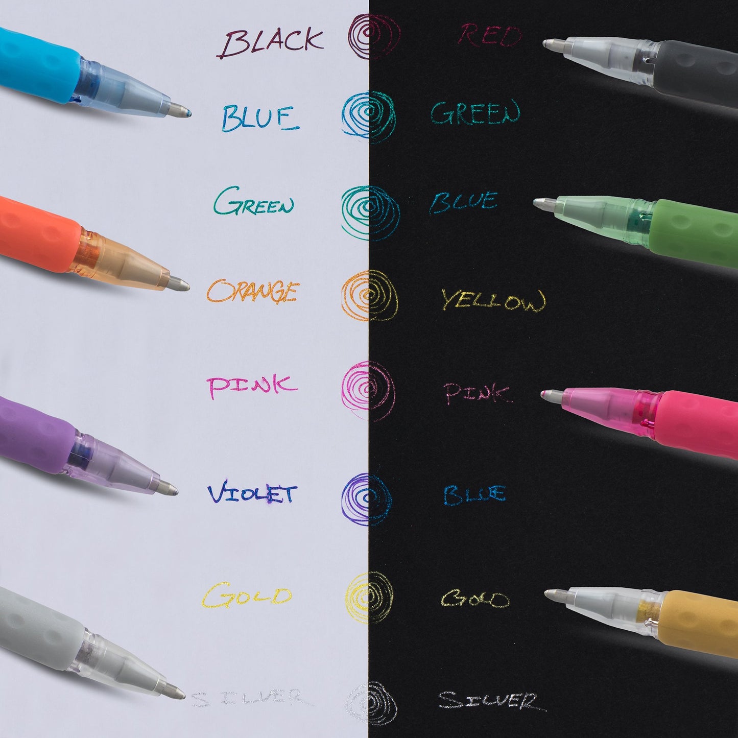 Pentel Sparkle Pop Iridescent Gel Pens, (1.0mm) Bold Lines, Assorted Ink (A/C/D/F/P/V/x/Z) 36-PK Canister (K91PC36M)
