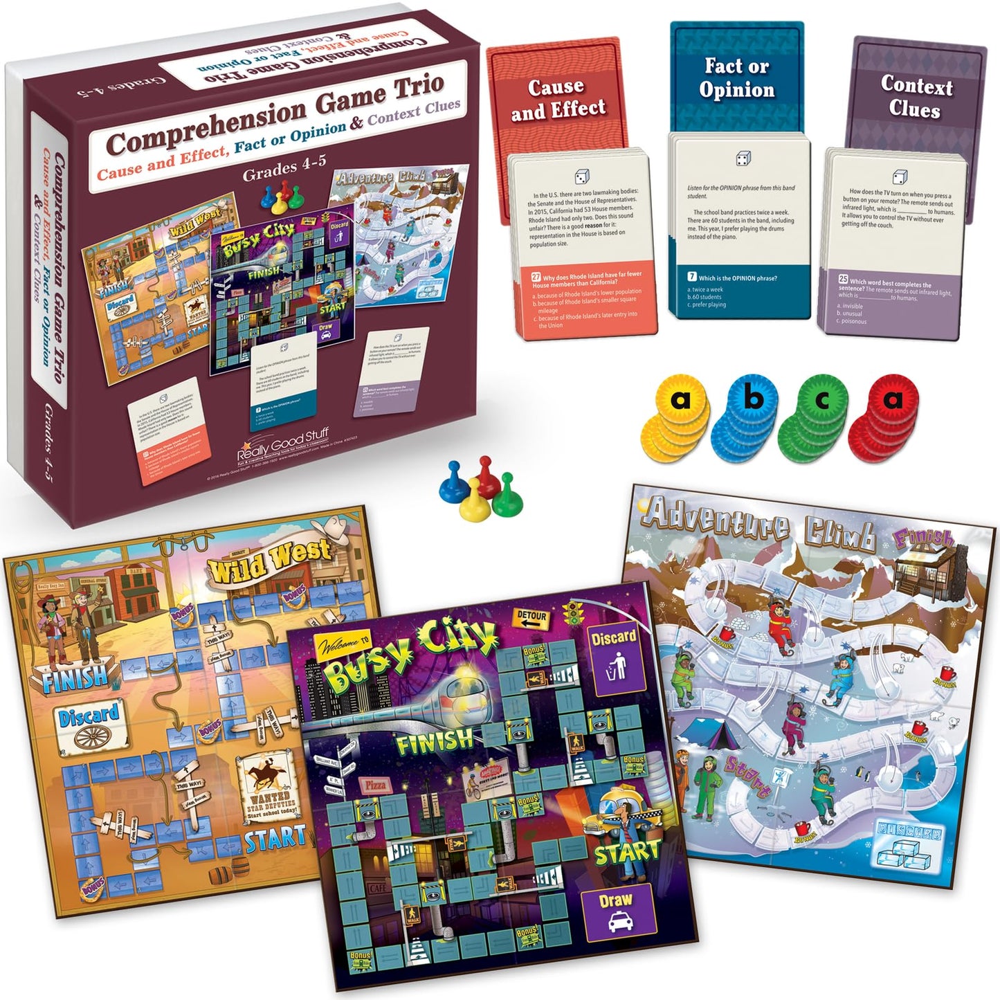 Really Good Stuff Reading Comprehension Game Trio: Main Idea, Summary and Inference - Grades 2-3 - Learning Activities, Homeschool Supplies