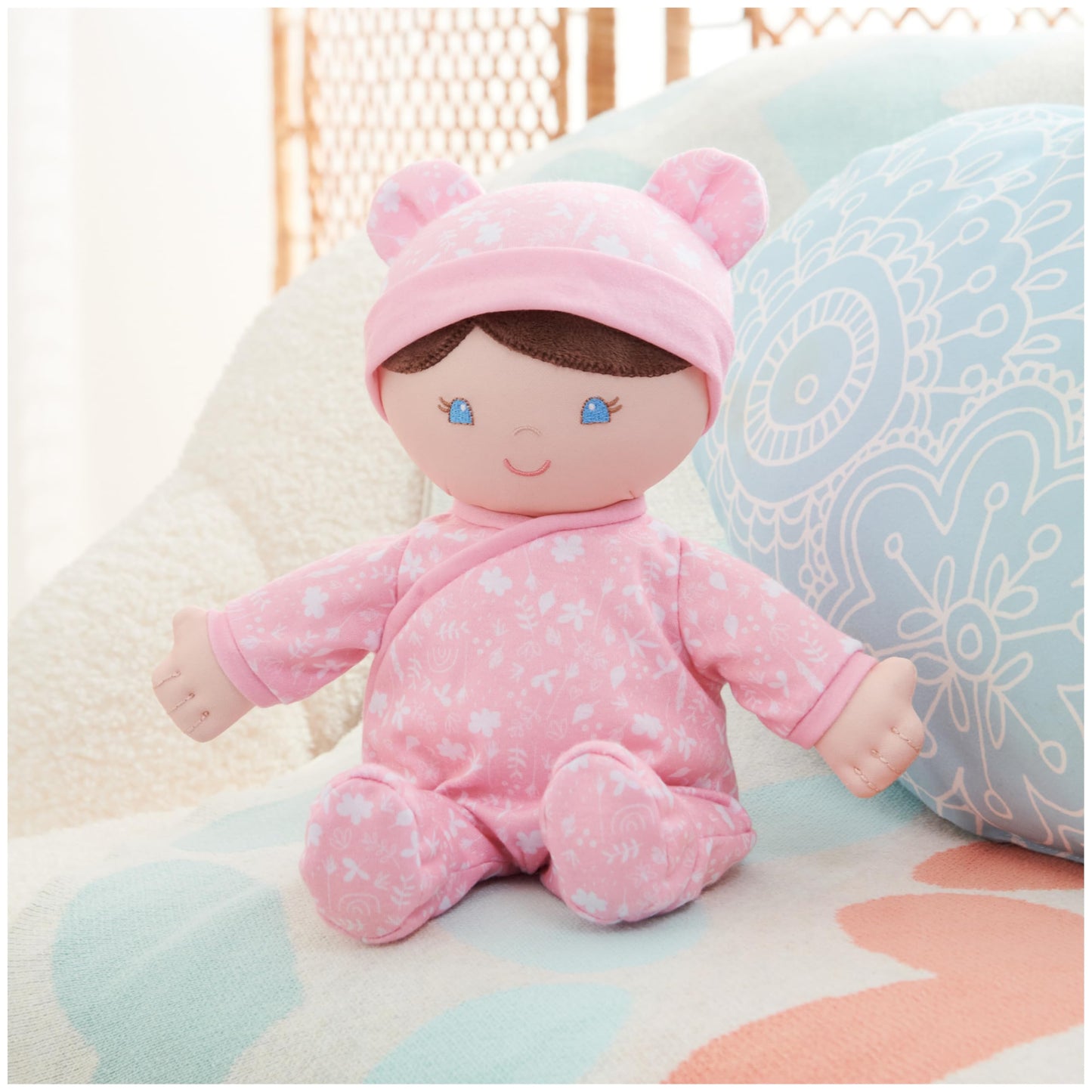 Baby GUND Sustainable Baby Doll, Plush Doll Made from Recycled Materials, for Newborns and Toddlers, Pink, 12”