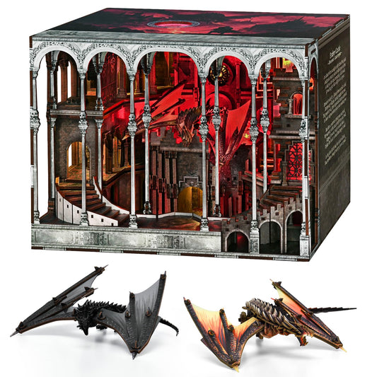 CCCDF Book Nook Kit, DIY Miniature Dollhouse Booknook Kit, 3D Wooden Puzzle Bookend Bookshelf Insert Decor with LED Light for Teens and Adults (Ember Castle)