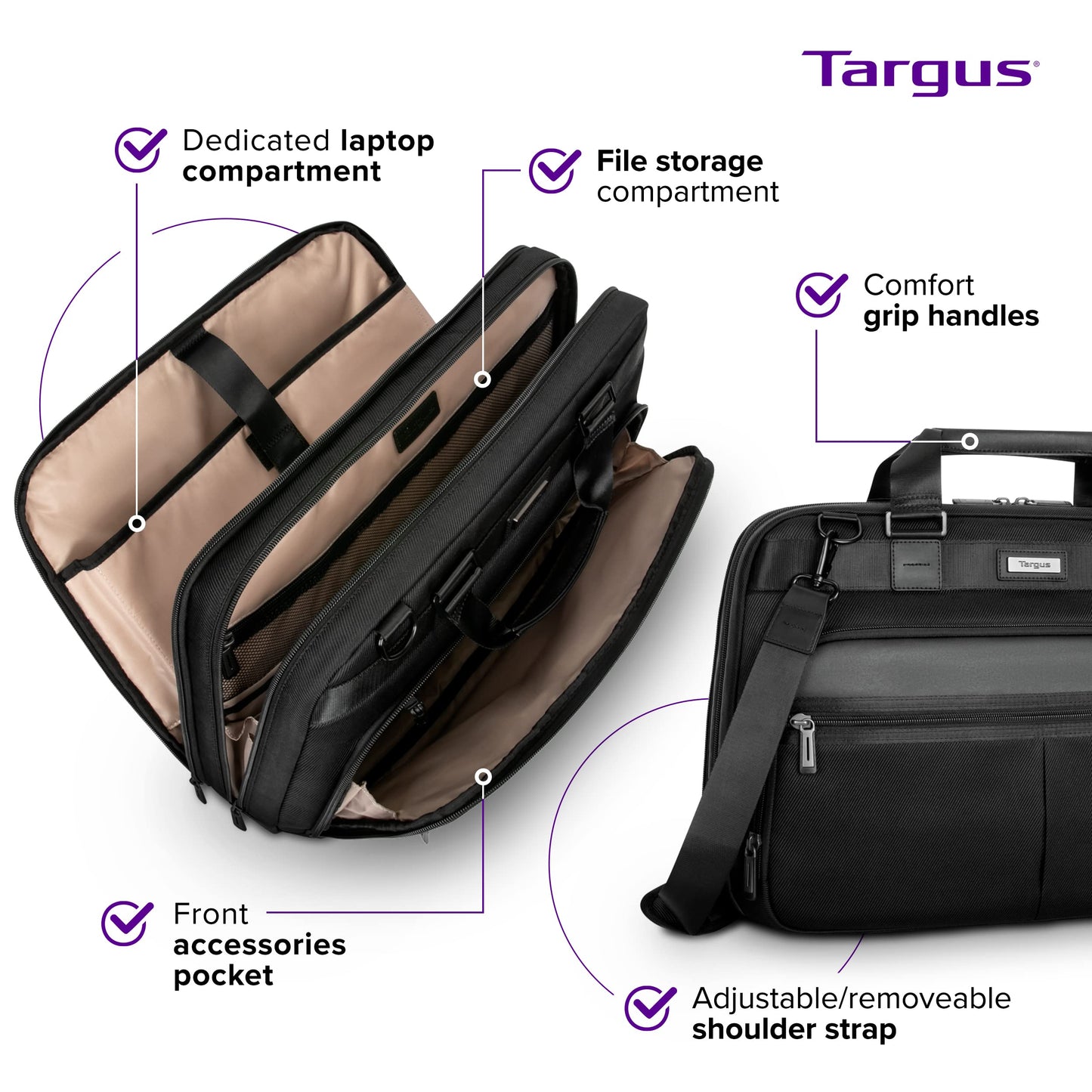 Targus Mobile Elite Checkpoint-Friendly Topload for 15.4-Inch Laptop Bag, Black (TBT045US)