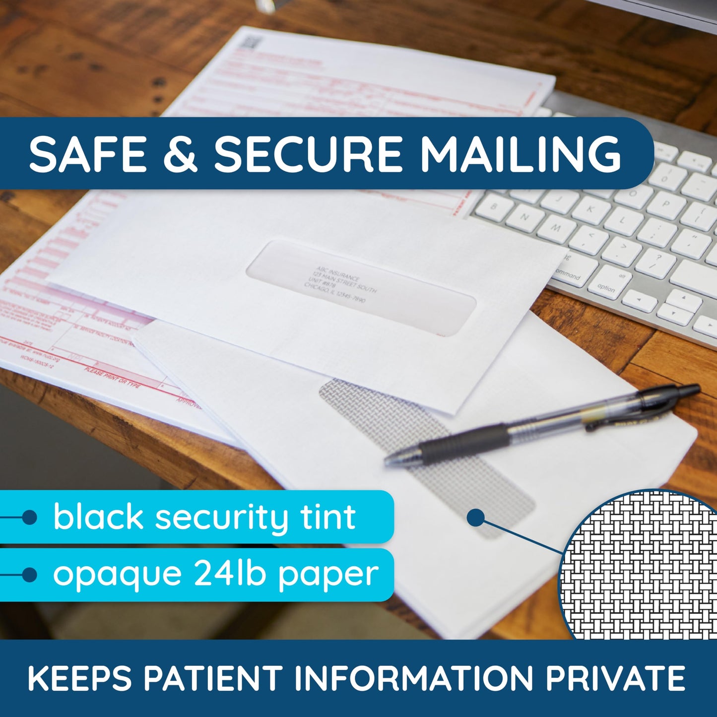 500 CMS 1500 Form Envelopes - Self Seal Design - Perfectly Fits your HCFA Medical Billing CMS-1500 Forms - 4 ½ X 9 ½ Inch (Pack of 500)