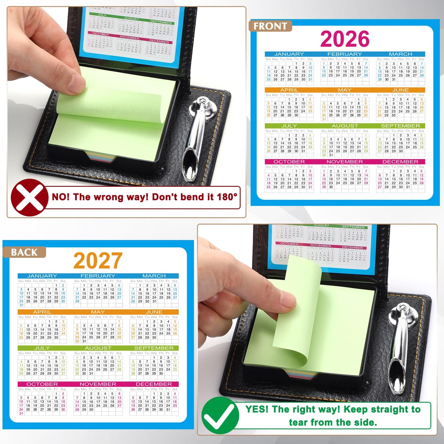 Spakon 12 Set Fathers Day Christian Gifts Bible Verse Sticky Note Holder for Inspirational Church Gifts PU Leather Box with Pen Holder for Church Religious Gift Mother Dad Women Men (Mixing Colors)