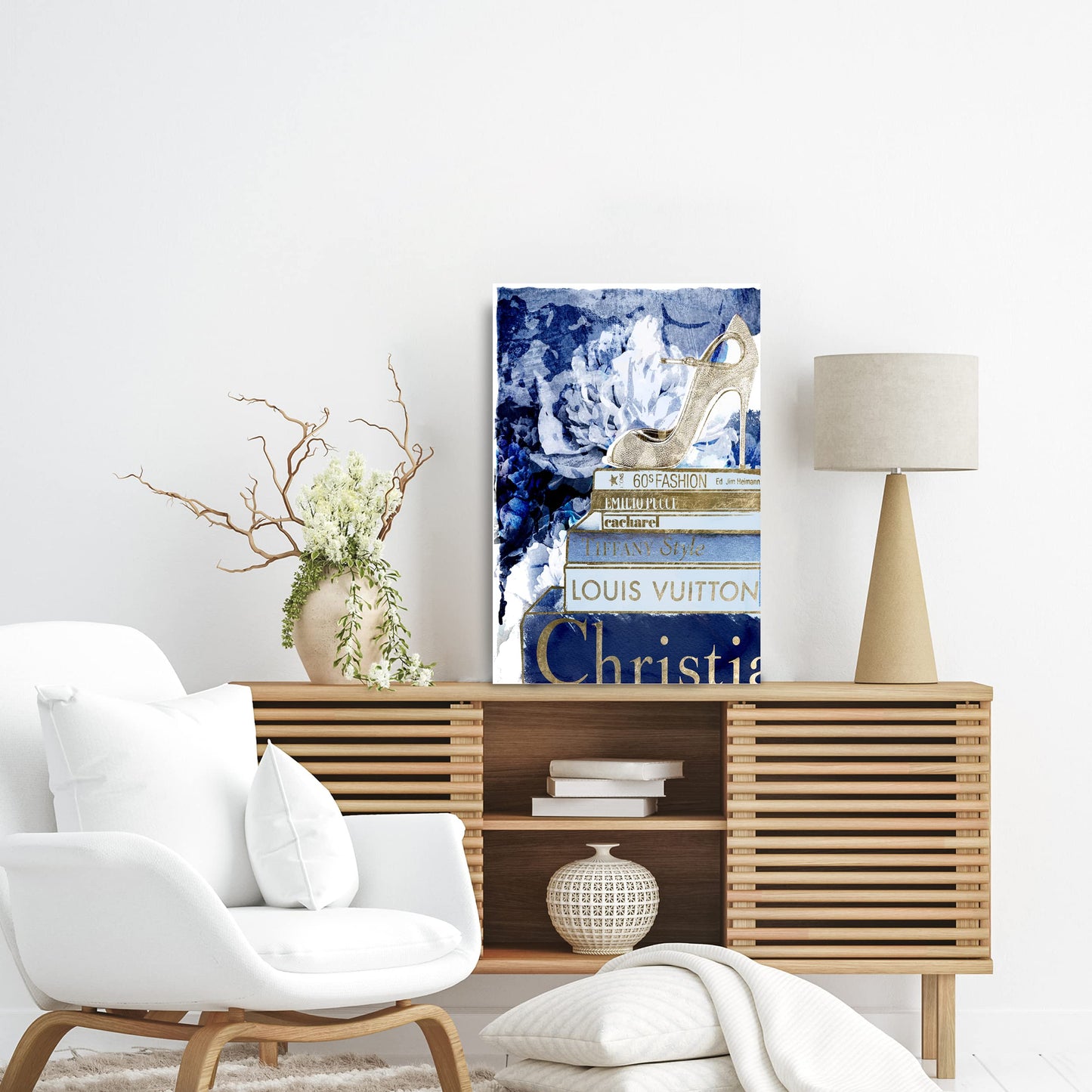 Wynwood Studio Fashion and Glam Wall Art Canvas Prints 'What's On My Mind Navy Custom' Home Décor, 24 in x 36