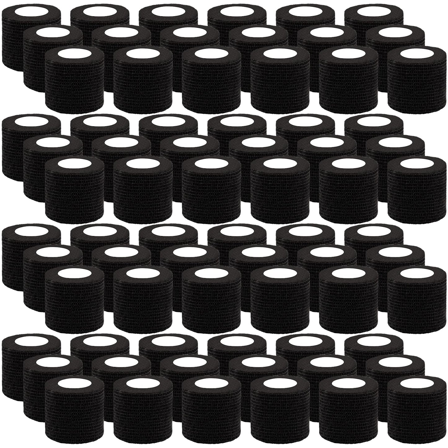 BQTQ 72 Rolls Self Adhesive Bandage Wrap 2 Inch Self Adherent Wrap Black Bandage Tape Self Stick Bandages Wrap Stretch Bandage for Wrist Ankle Swelling Sprains
