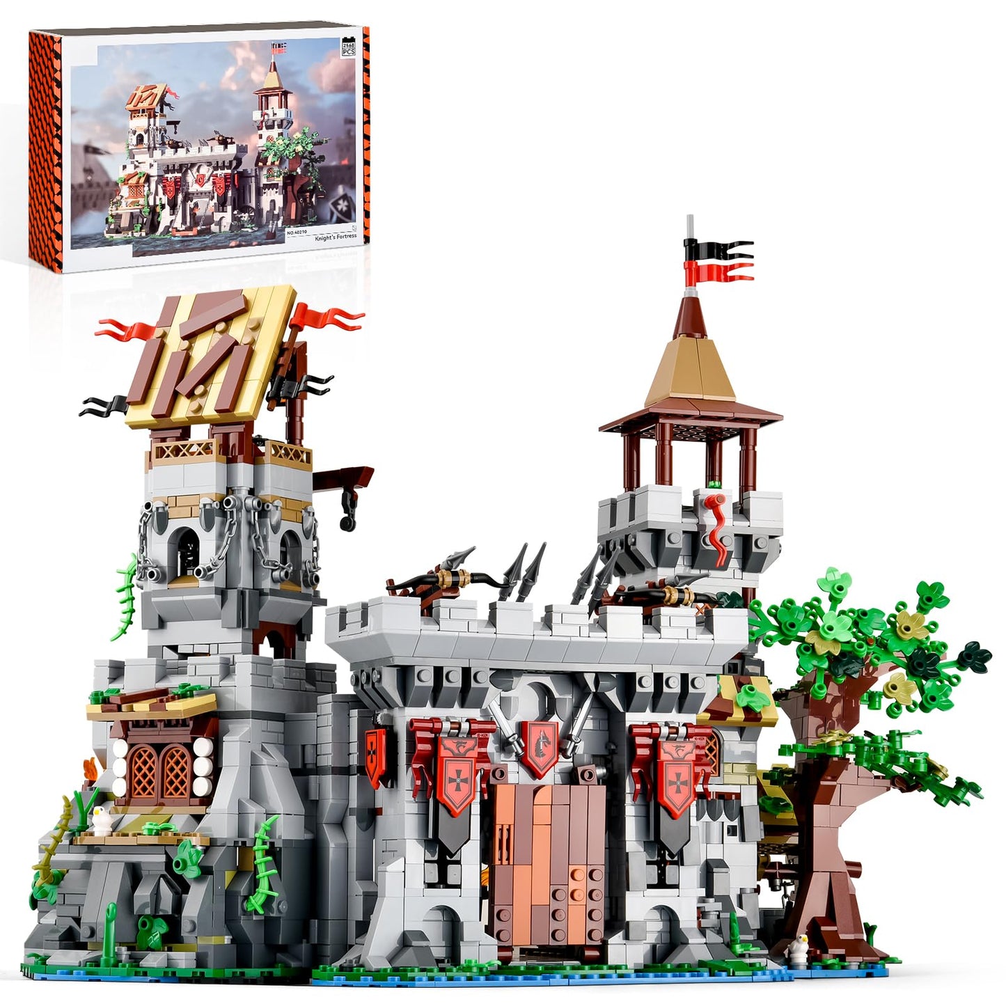 BNG Architecture Castle Building Set for Adult, 2 in 1 Fortress Architecture Building Block, House Collection STEM Toy, Home Office Decor and Creative Gift for Teen 14+(2568PCS)