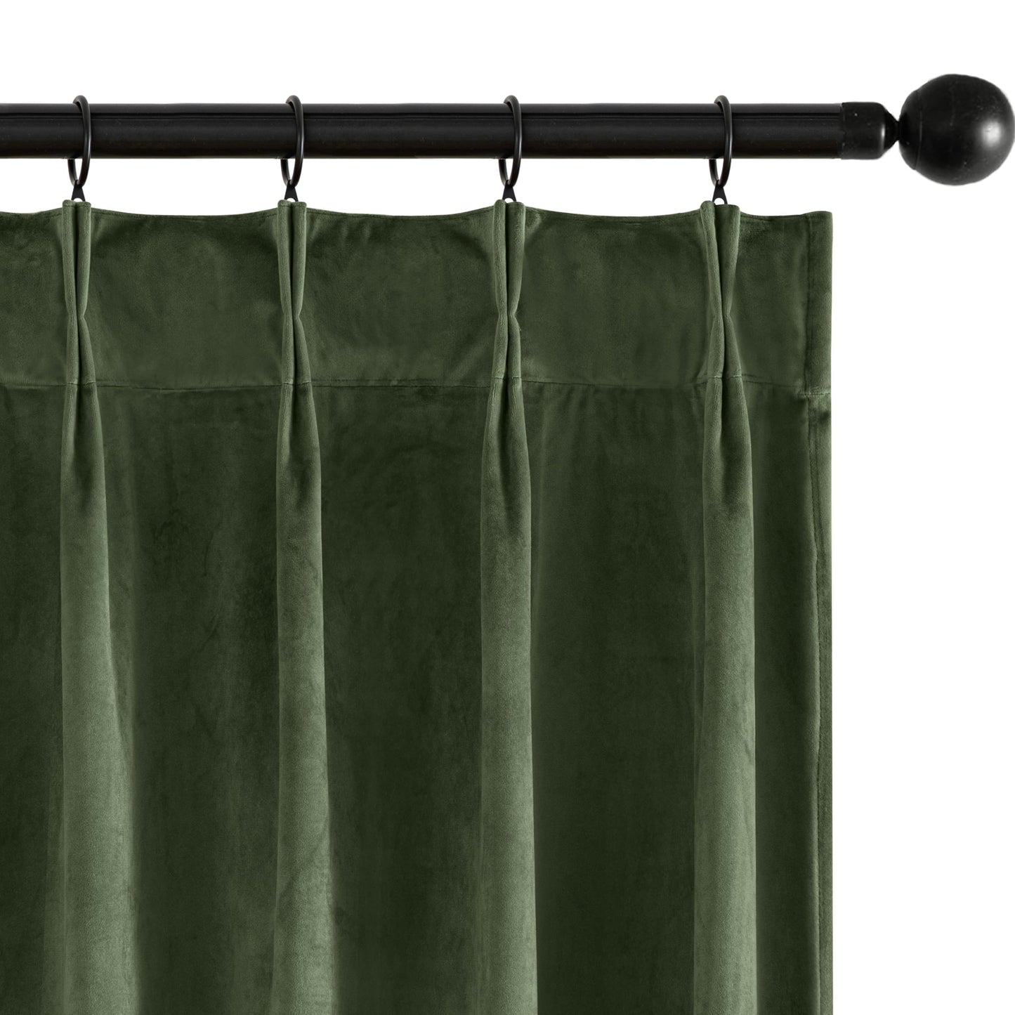 MIULEE Olive Green Velvet Curtains 96 inches Long, Pinch Pleated Blackout Drapes with Hooks, Thermal Insulated Pinch Pleat Panels for Bedroom Living Room, 2 Panels