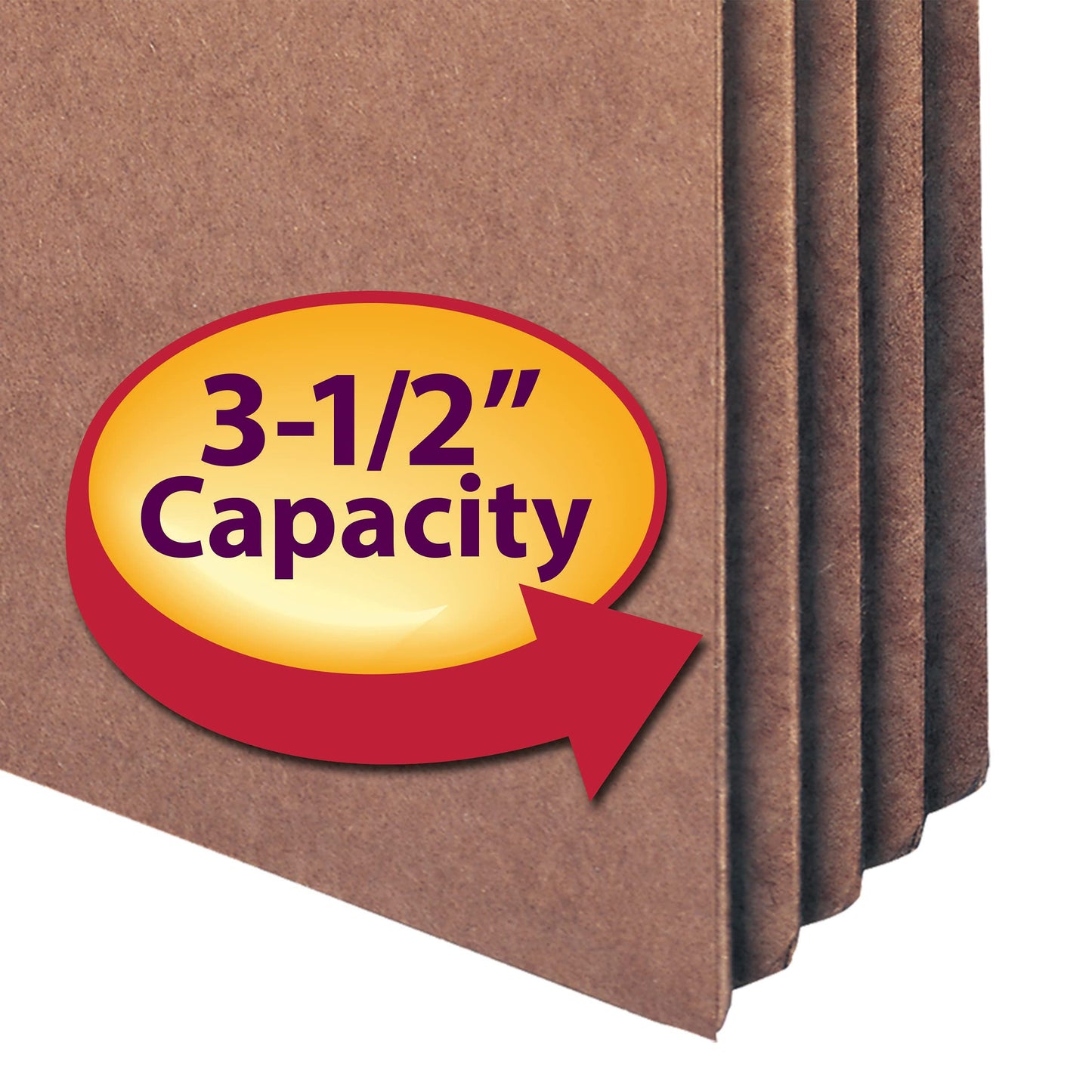 Smead File Pocket, Straight-Cut Tab, Guide Height, 3-1/2 Expansion, Letter Size, Redrope, 50 per Box (73805)