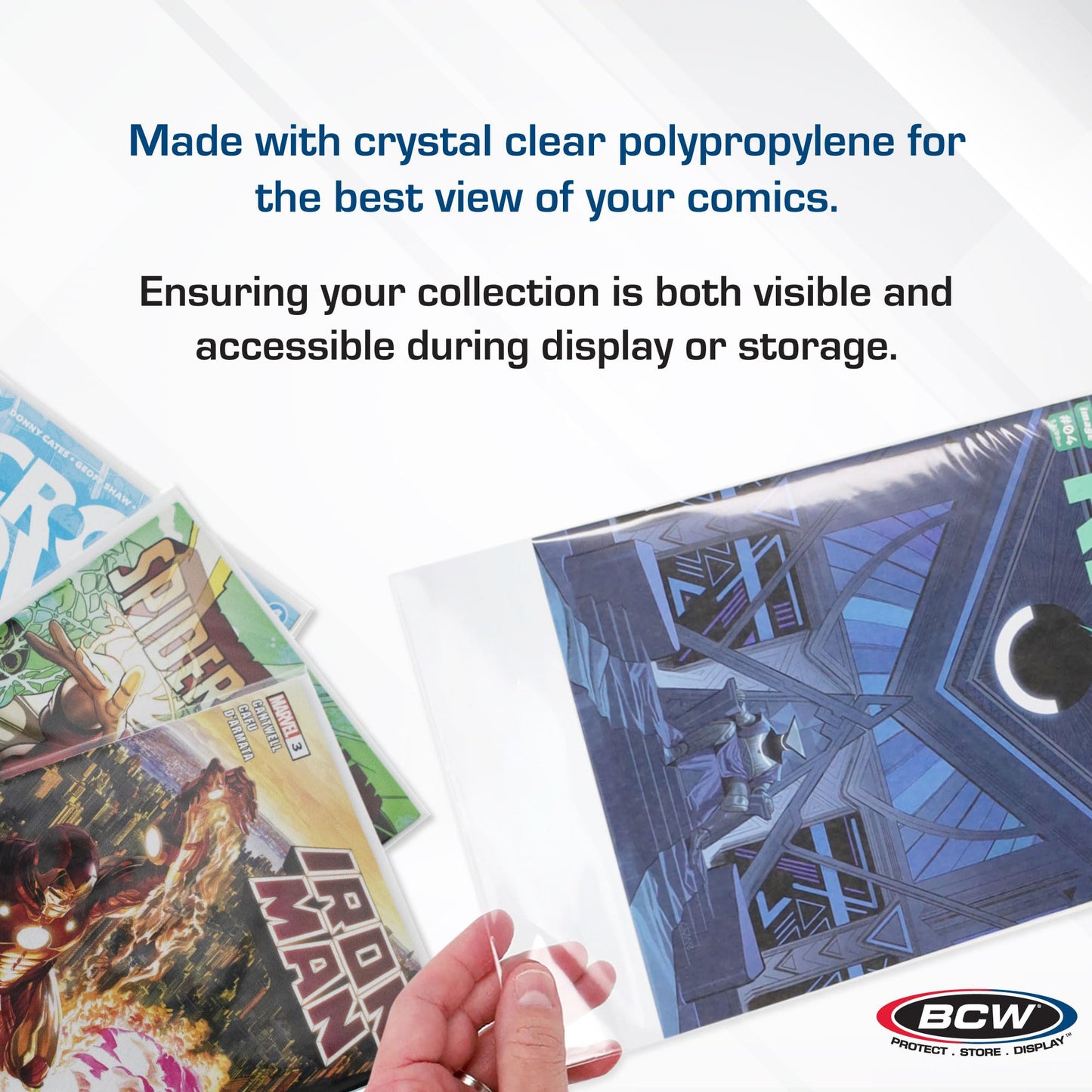 BCW Current Comic Bags (400 Pack) – Acid-Free BCW Comic Book Bags for Modern Comics | Crystal Clear Comic Book Sleeve Protection | 6 7/8 x 10 1/2