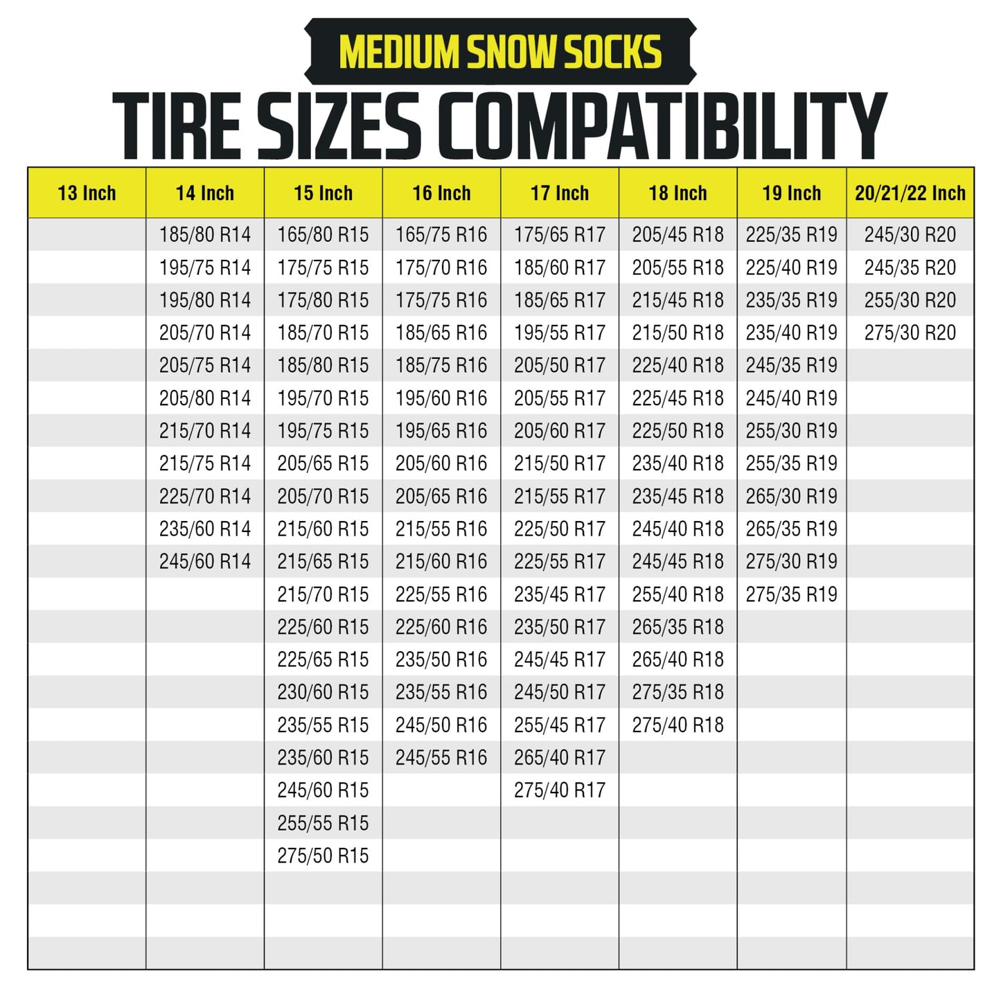 Snow Socks for Tires - Great Alternative to Tire Chains for Cars, 3D Fabric for Maximum Tire Traction & Grip, Fits SUVs, Most Subaru Models, Minivans, Pickups & Sedans (Set of 2) - Medium