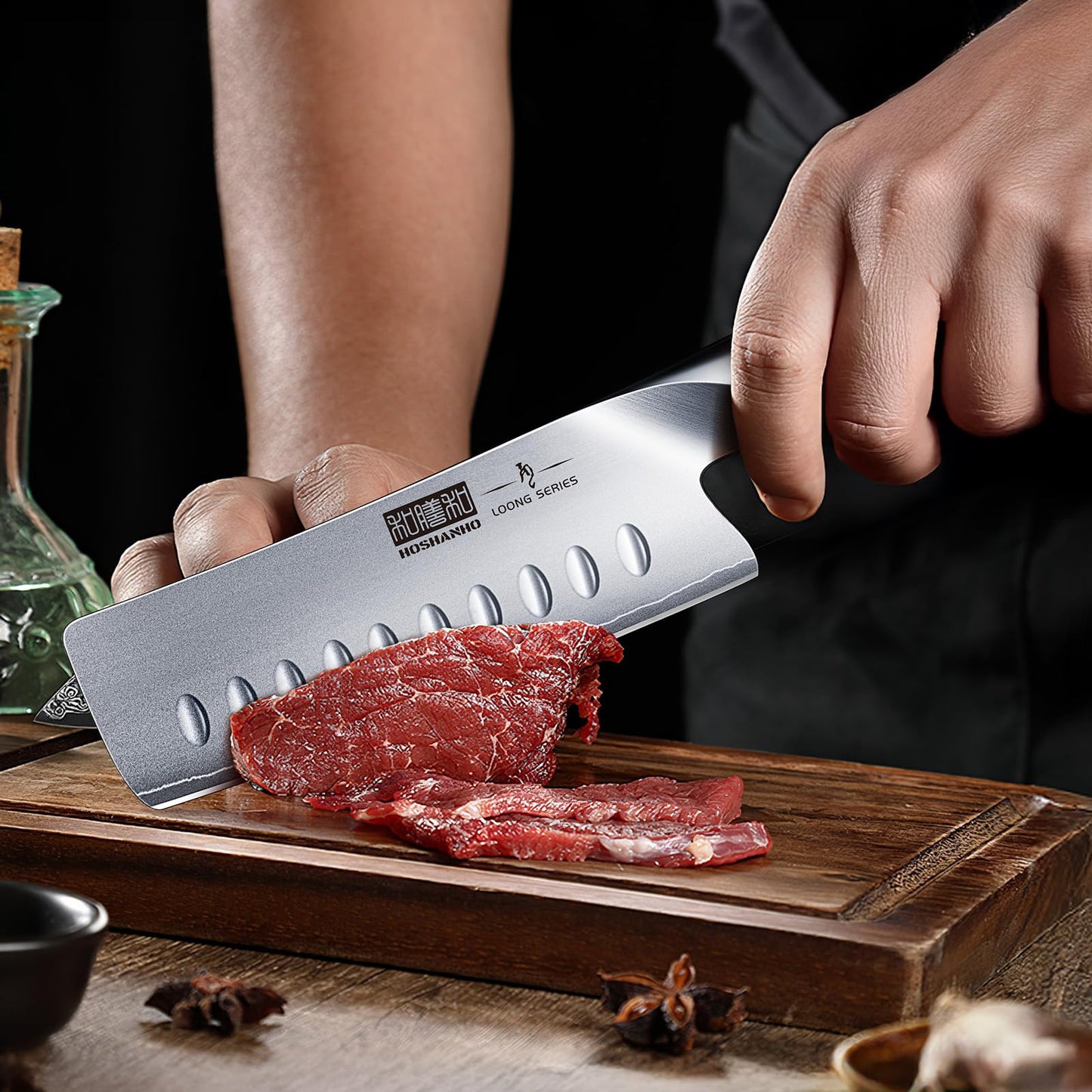 HOSHANHO 5.5 Inch Nakiri Knife, Japanese High Carbon Stainless Steel Chef Knife, Multipurpose Meat Vegetable Sharp Kitchen Knife with Ergonomic Pakkawood Handle