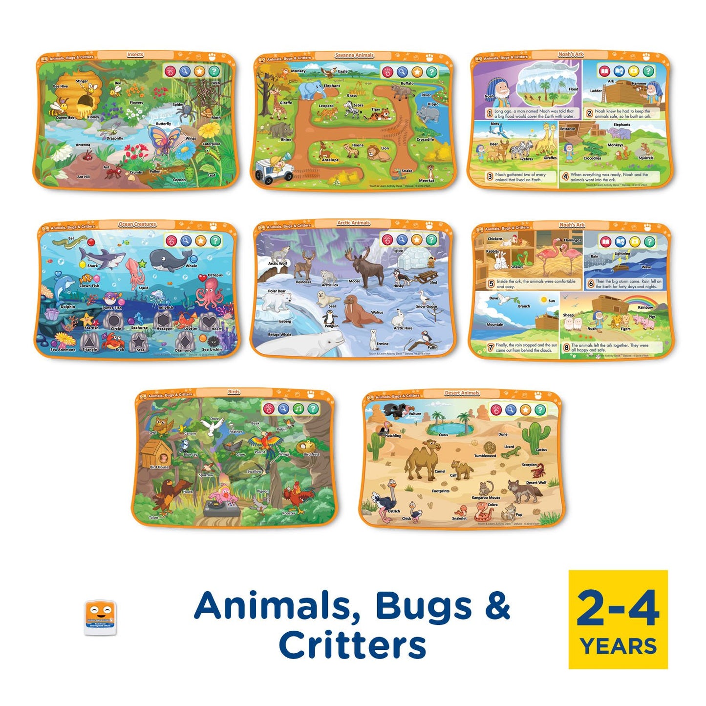 VTech Touch and Learn Activity Desk Deluxe 4-in-1 Preschool Bundle Expansion Pack I for Age 2-4