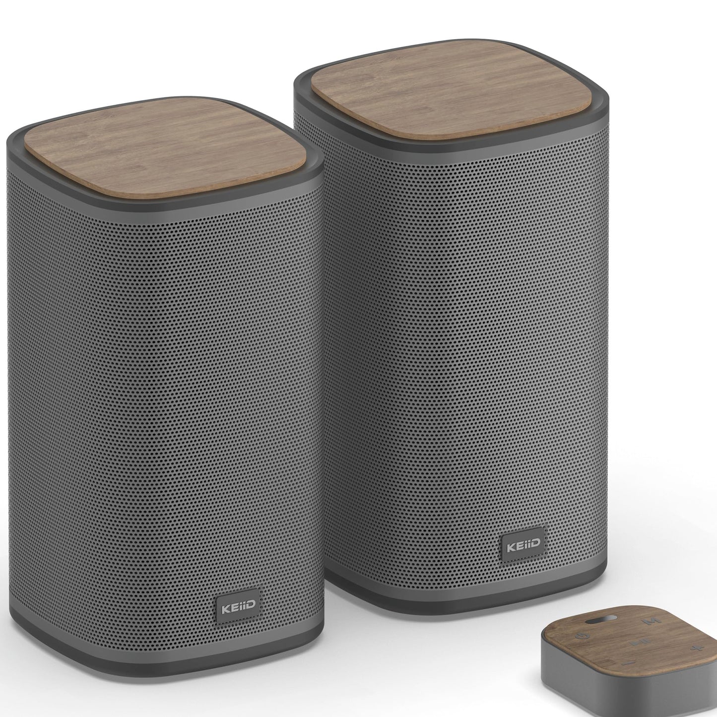 KEiiD Bluetooth Computer Speakers with Wireless Touch Control Pod for PC Laptop/Desktop Wireless Stereo Gaming Speakers, 4 EQ Modes, Aesthetic Style, 2024 New Model