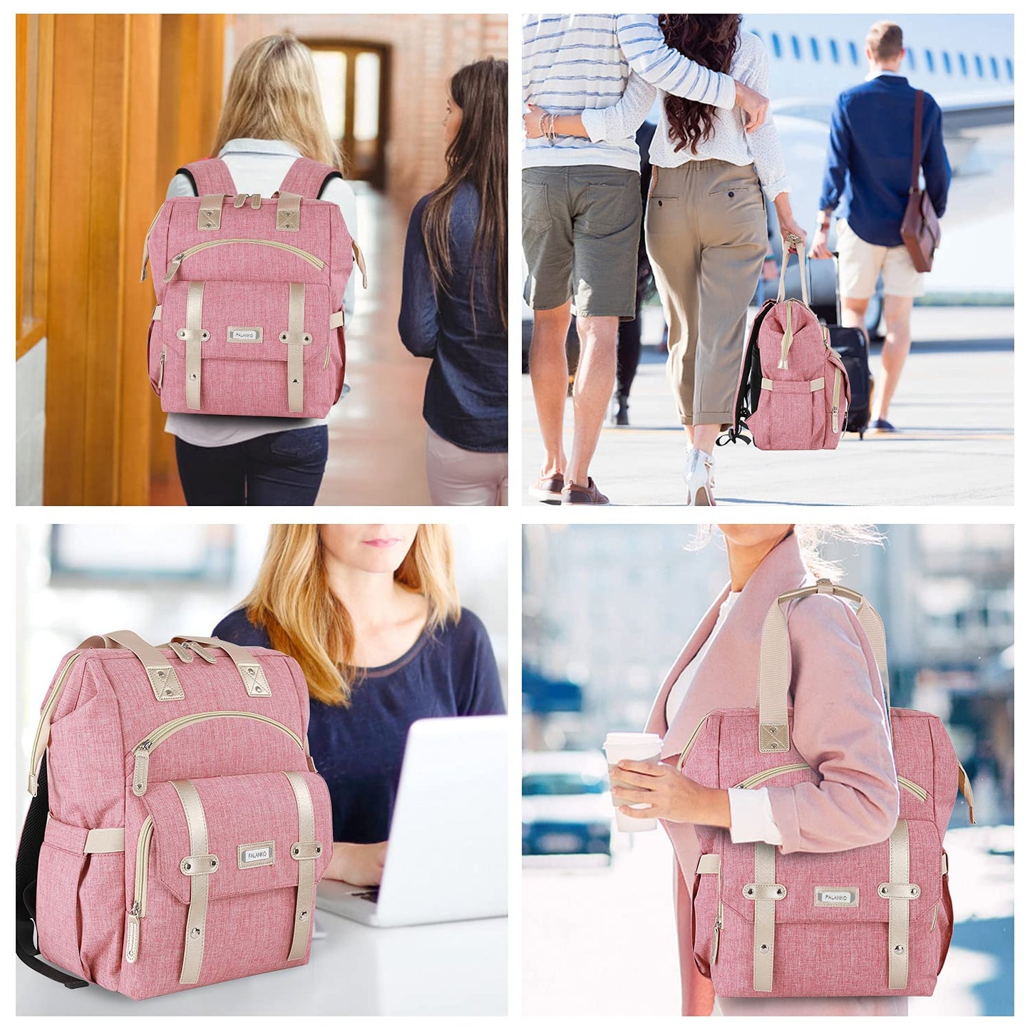FALANKO Laptop Backpack for Women,Large Computer Backpack for 17 Inch Laptop, Water Resistant Teacher work nurse Doctor Bookbag