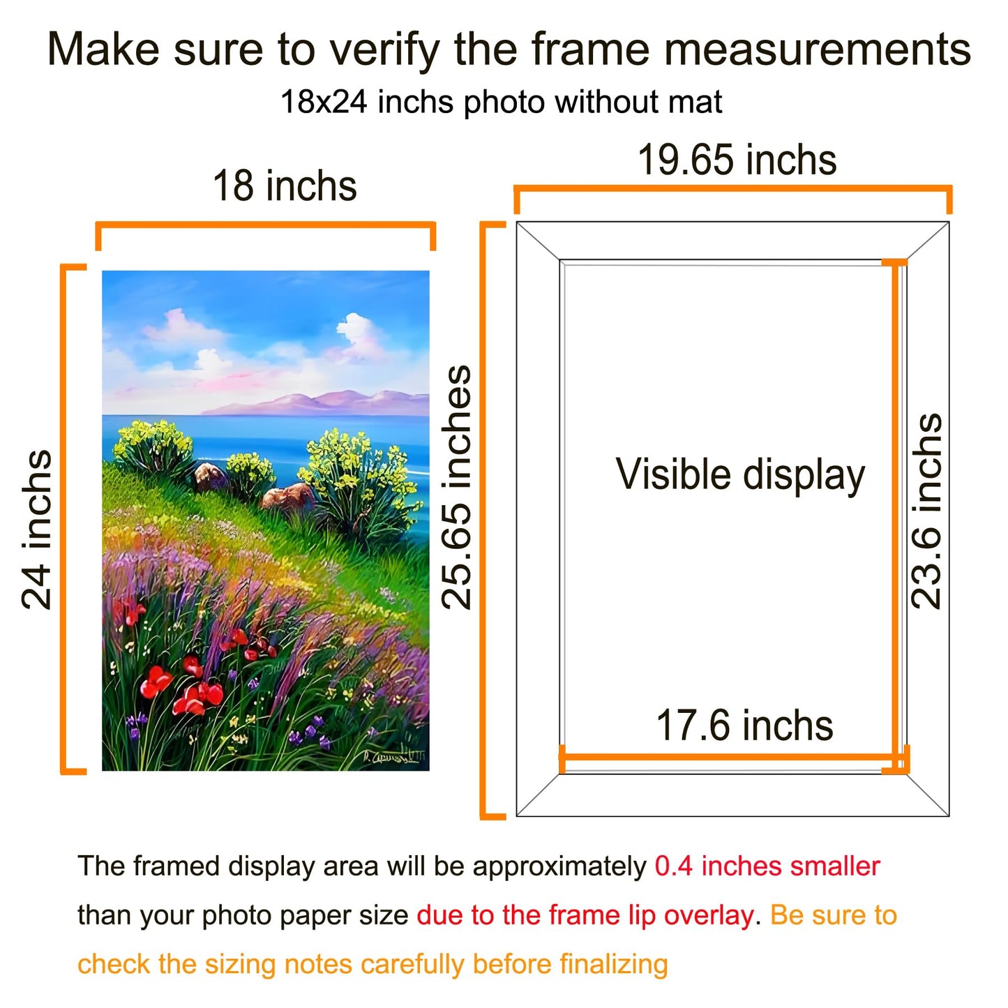 BESCRCL 18x24 Picture Frames Black Set of 6, Poster Frame Display Photo 16x20 or 18x24 without Mat, Wall Hanging Frame with Plexiglass