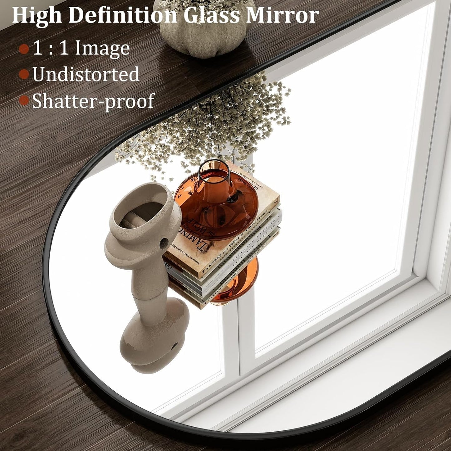 Bathroom Mirrors for Over Sink, 20"x30" Arched Mirror for Wall, Metal Black Framed Mirrors Modern Vanity Mirror for Bathroom Living Room, Bedroom and Entryway, Black