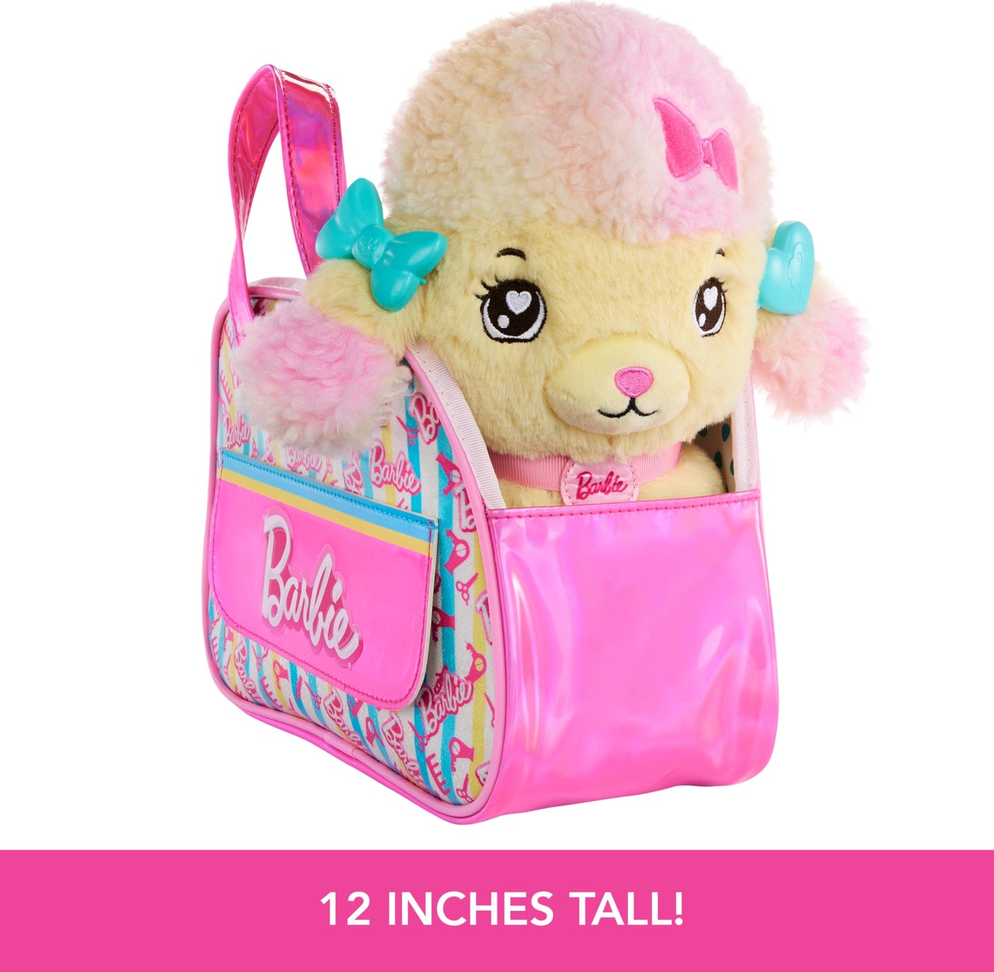 Mattel Barbie Salon Pet Adventure Plush Poodle with Themed Bag and Accessories, Toy +3 Years (HPJ43)