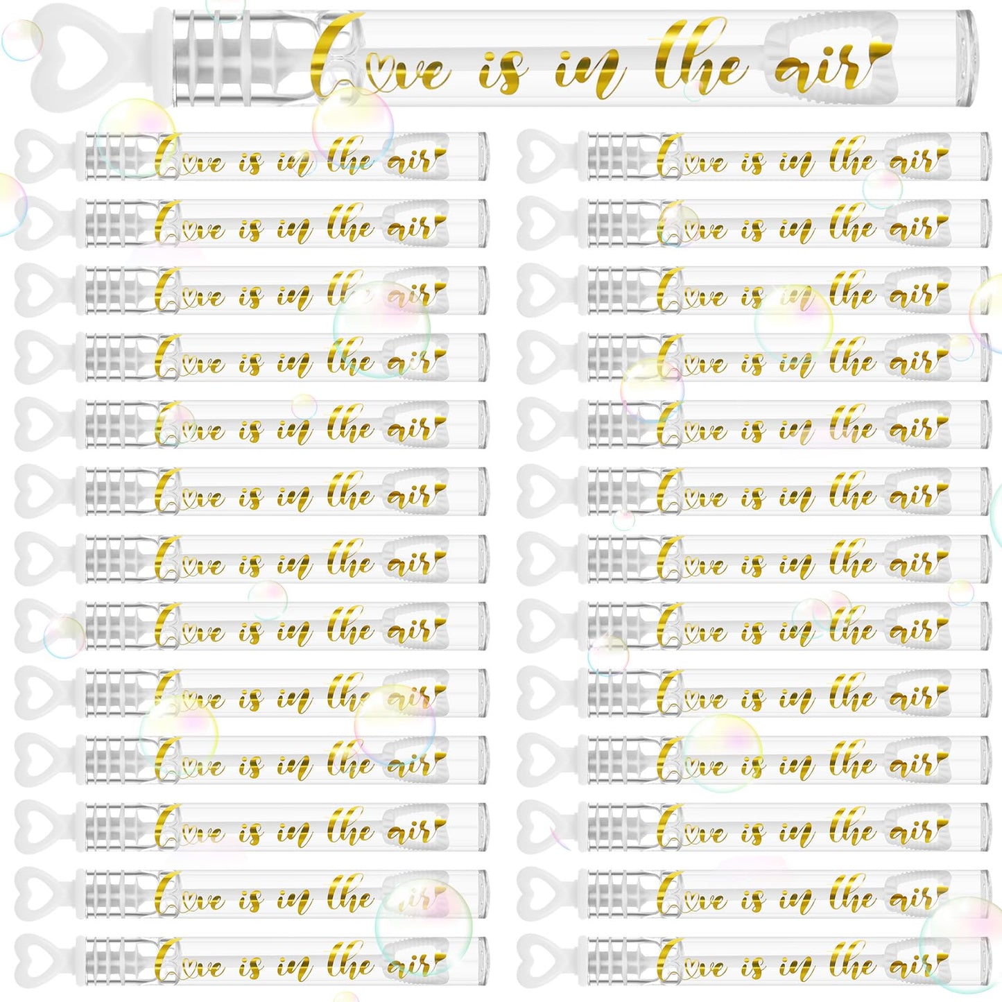 Hollowfly 120 Pcs Wedding Mini Bubble for Wedding Wands Bulk Heart Bubble Wand for Guests Send off Party Supplies for Valentine‘s Day, Anniversaries Celebration (Love)