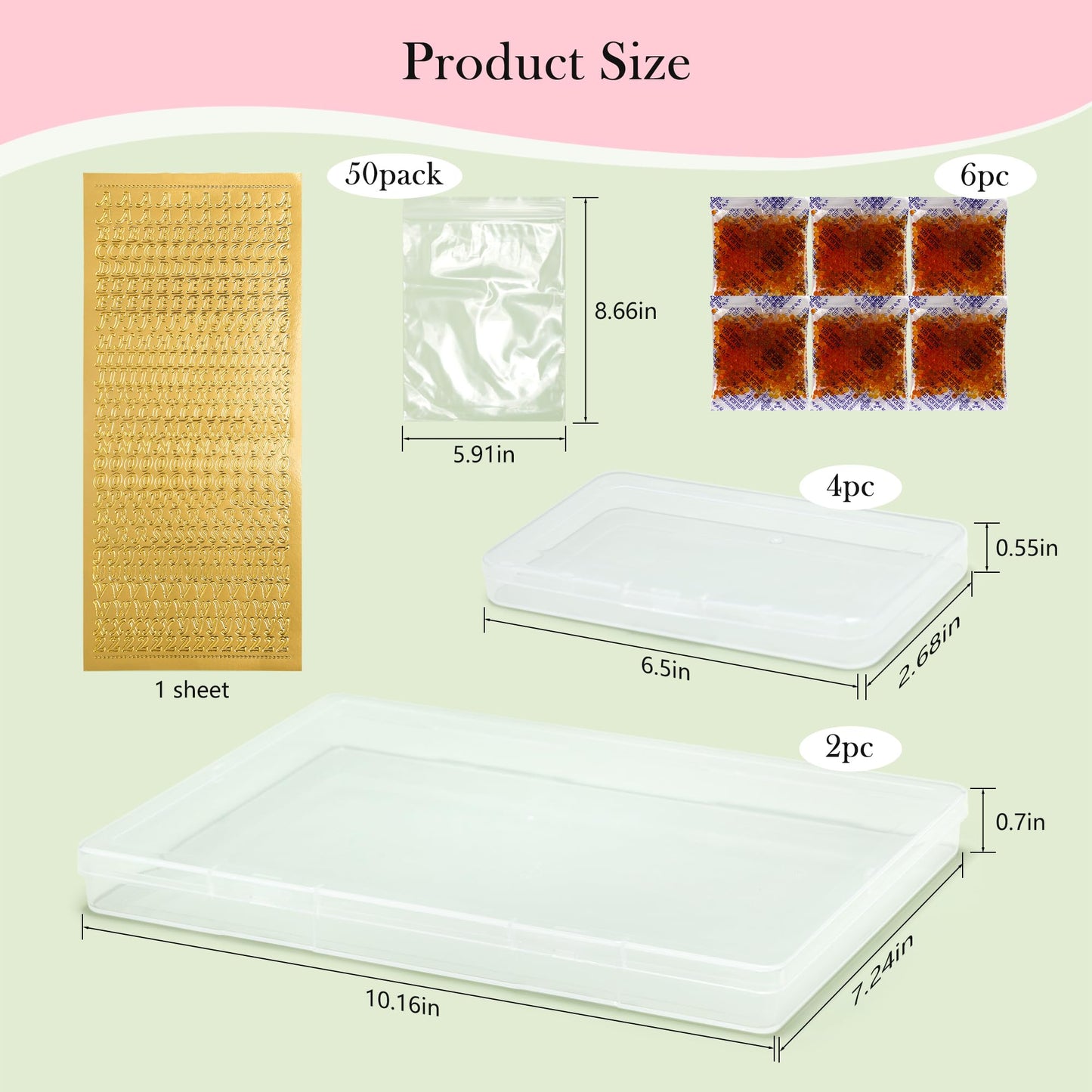 Aboofx 6 PCS Dried Flower Storage Set with Blotting Paper, Ziplock Bag and Desiccant, Flower Preservation Kit - Good Seal, High Capacity to Keep Flower Color and Dry