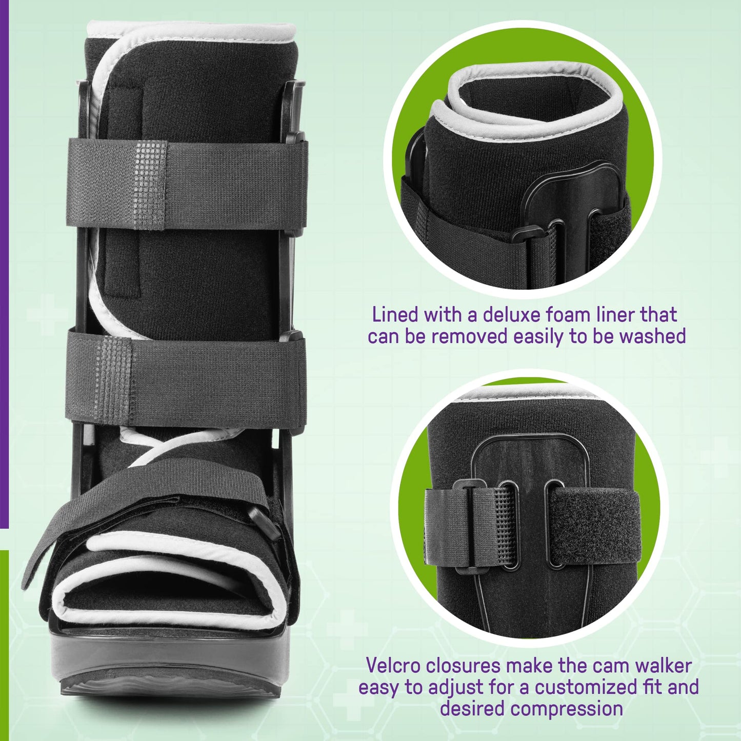 MARS WELLNESS Pediatric Walking Boot For Kids - Sprained Ankle Pediatric Ankle Brace - Kids Walking Boot - XL - Fits Children Ages 6.5-8 Years Old