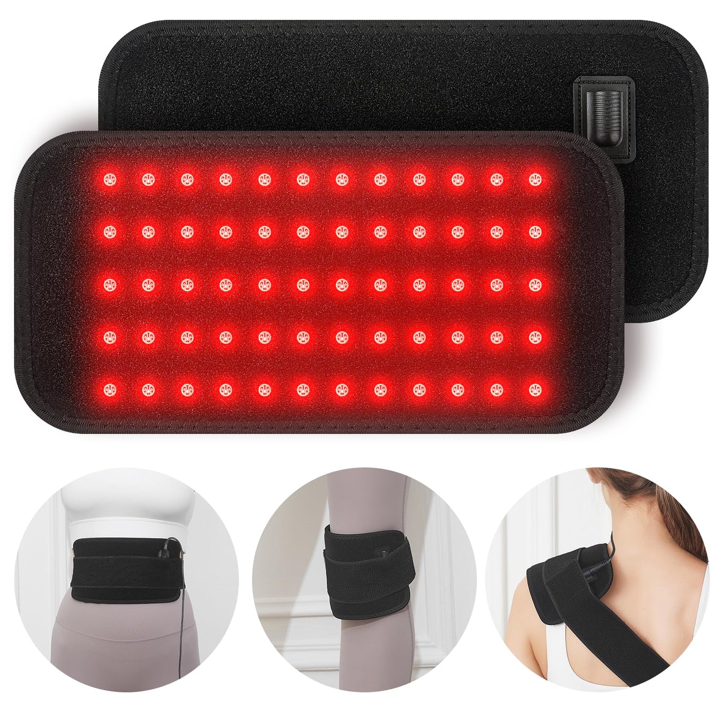 Red Light Therapy for Body,Infrared Light Therapy Pad with Timer Remote Control,Wearable 660nm&850nm with Heating for Neck Shoulder Back Body,Infrared Wrap Belt for Gift for Women Men