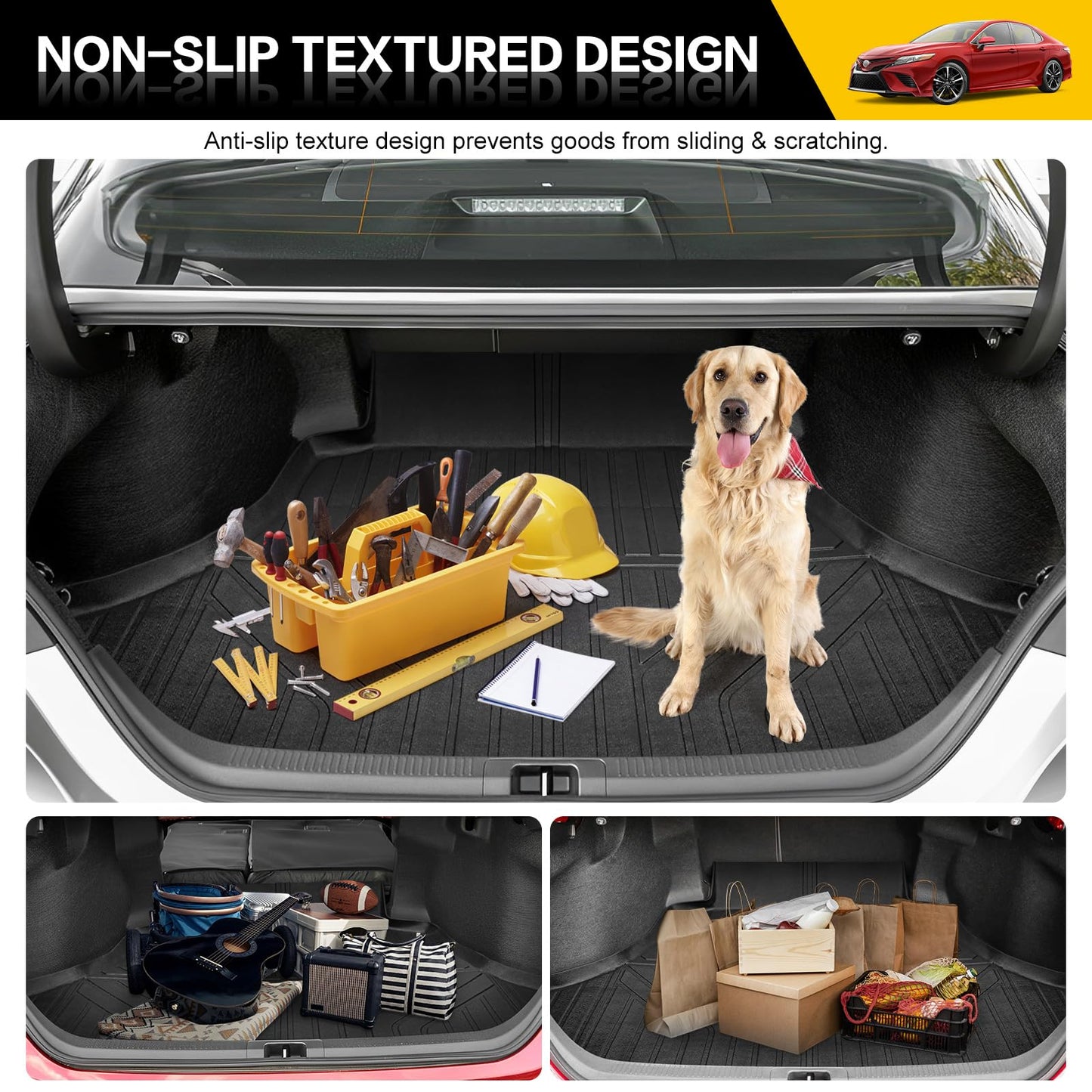 JTYZSM Trunk Mat for 2018-2025 Toyota Camry & 2019-2022 Toyota Avalon Rear Cargo Mat All Weather Protector Trunk Liner for 18-25 Camry Hybrid/L/LE/SE/TRD/XLE/XSE &19-22 Avalon Accessories