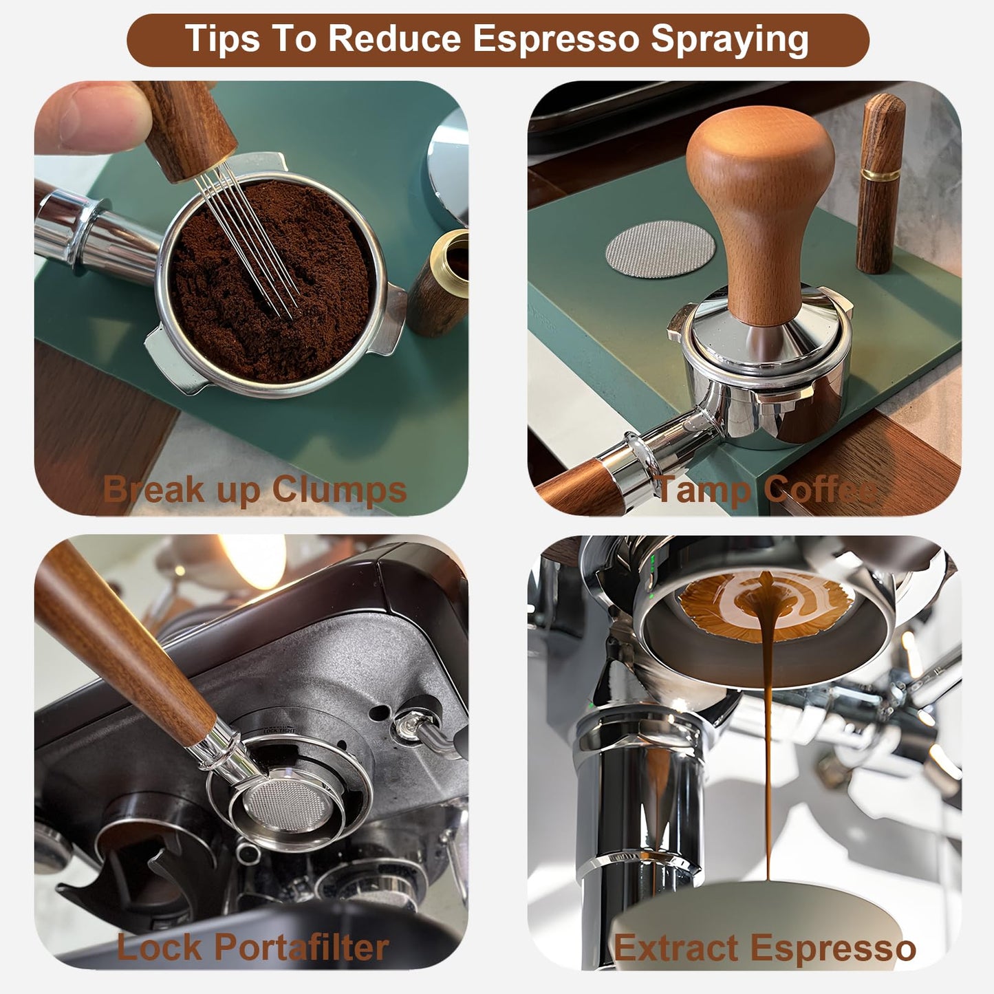54mm Bottomless Portafilter with Puck Screen & WDT Tool – Compatible with Breville Barista Express/Pro/Touch, Bambino Plus, Infuser, Duo-Temp Pro, Filter Basket Included and Rosewood Handle