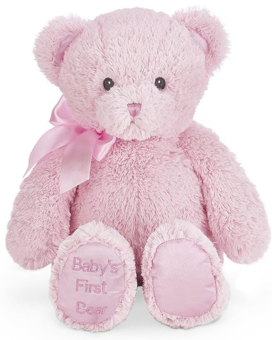 Bearington Baby's First Teddy Bear Pink Plush Stuffed Animal, 12"