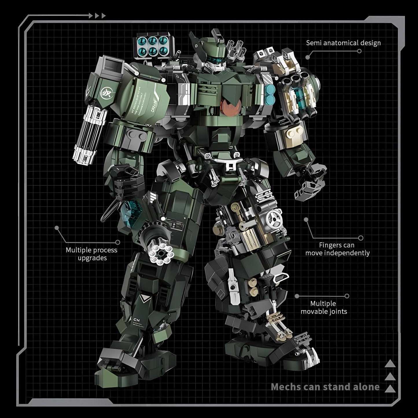 CSNRHG Mech Robot Model Building Blocks Toy Set Birthday for Age 8+ Children Adults Teens 1403 Pieces