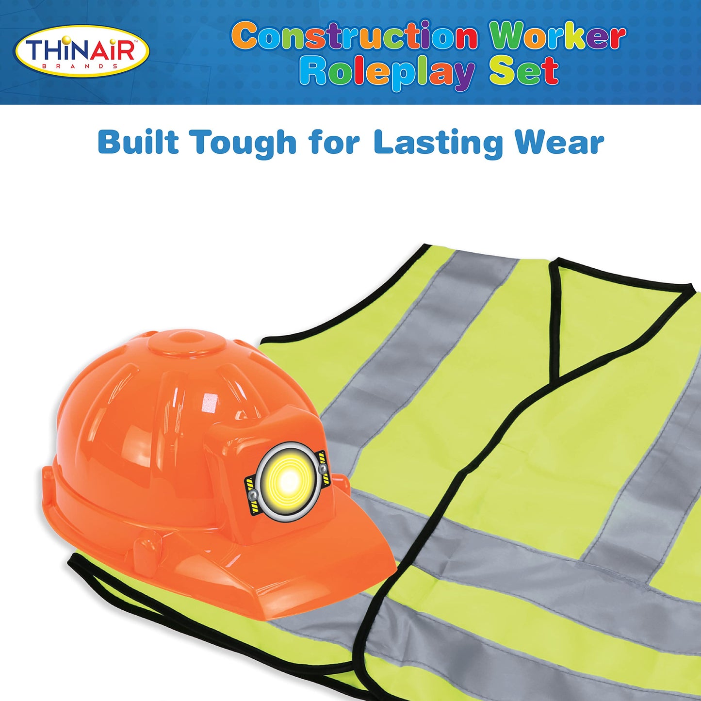[Dr. STEM Toys] Construction Worker Role Play Outfit Set One Size Fits Most Ages 3+ Yellow