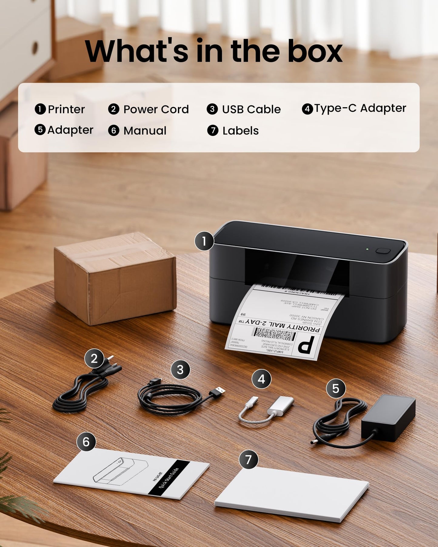Itari Bluetooth Thermal Shipping Label Printer, 245-BT Wireless Label Printer 4x6, Desktop Label Printers for Small Business & Shipping Packages, Support iOS, Android, Windows, Amazon, Shopify, USPS