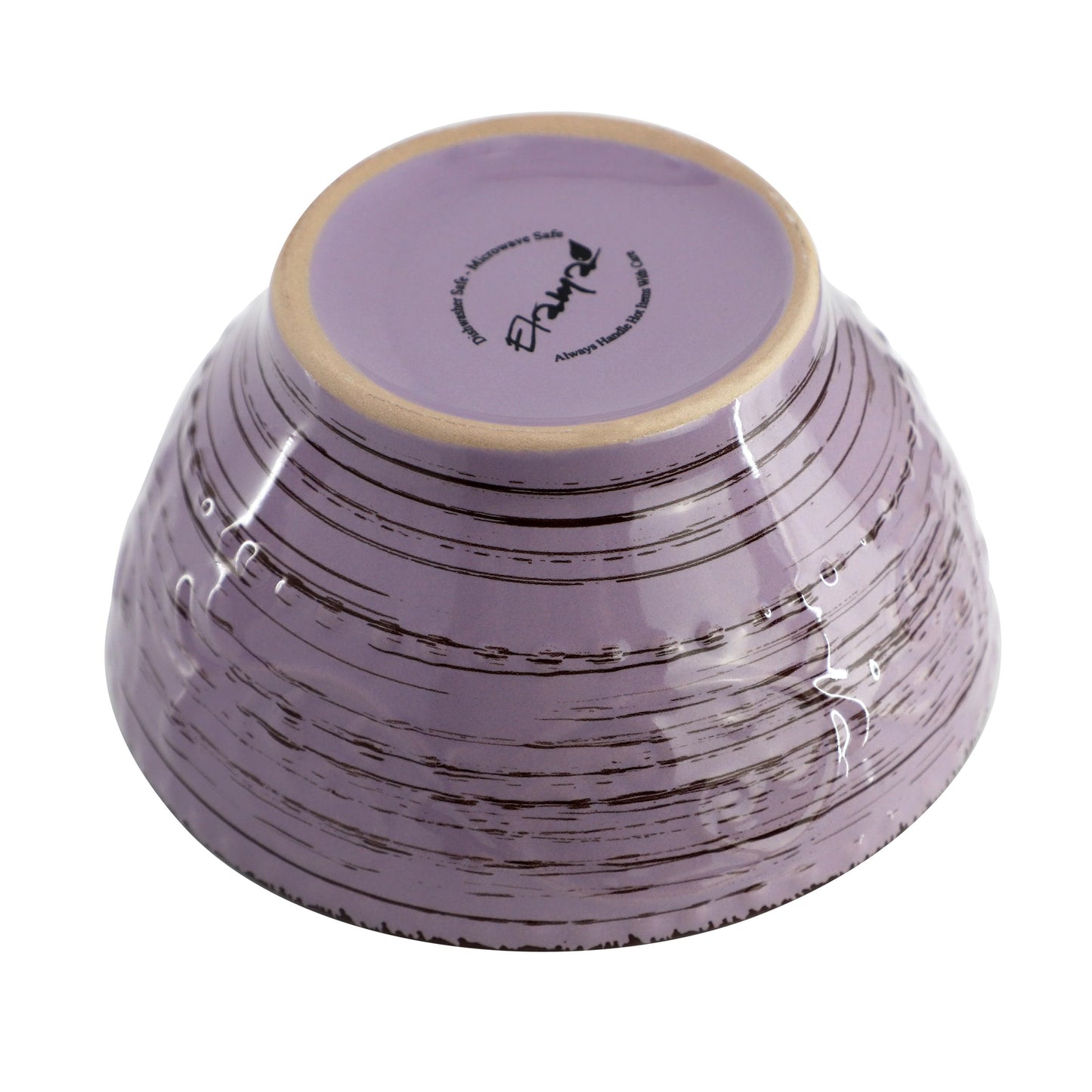 Elama Malibu Mica 16-Piece Stoneware Embossed Pattern Reactive Glaze Purple Dinnerware Set, Tableware, Serveware Set (Mica Purple)