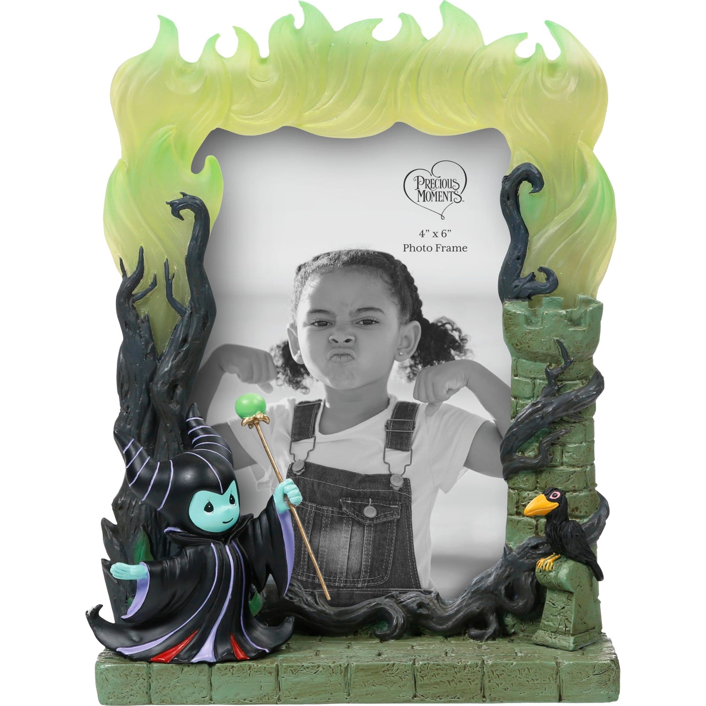 Precious Moments Maleficent Picture Frame | Incredibly Fabulous Disney Maleficent Resin/Glass Photo Frame | Disney Home Decor | 4" x 6" Photo