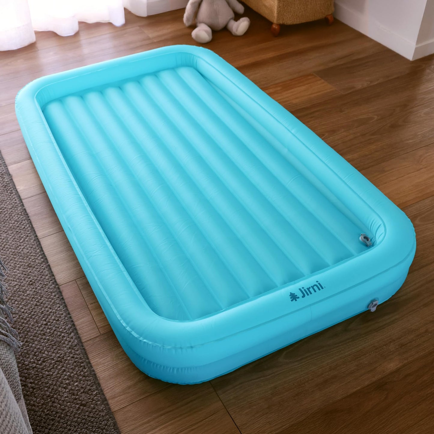 Jirni Kipper Toddler Travel Bed | New Pump System | Ultra-Lightweight & Super Durable Toddler Air Mattress | Compact Kids Air Mattress | Eco-Friendly Inflatable Kids Bed | Travel Cot Airbed