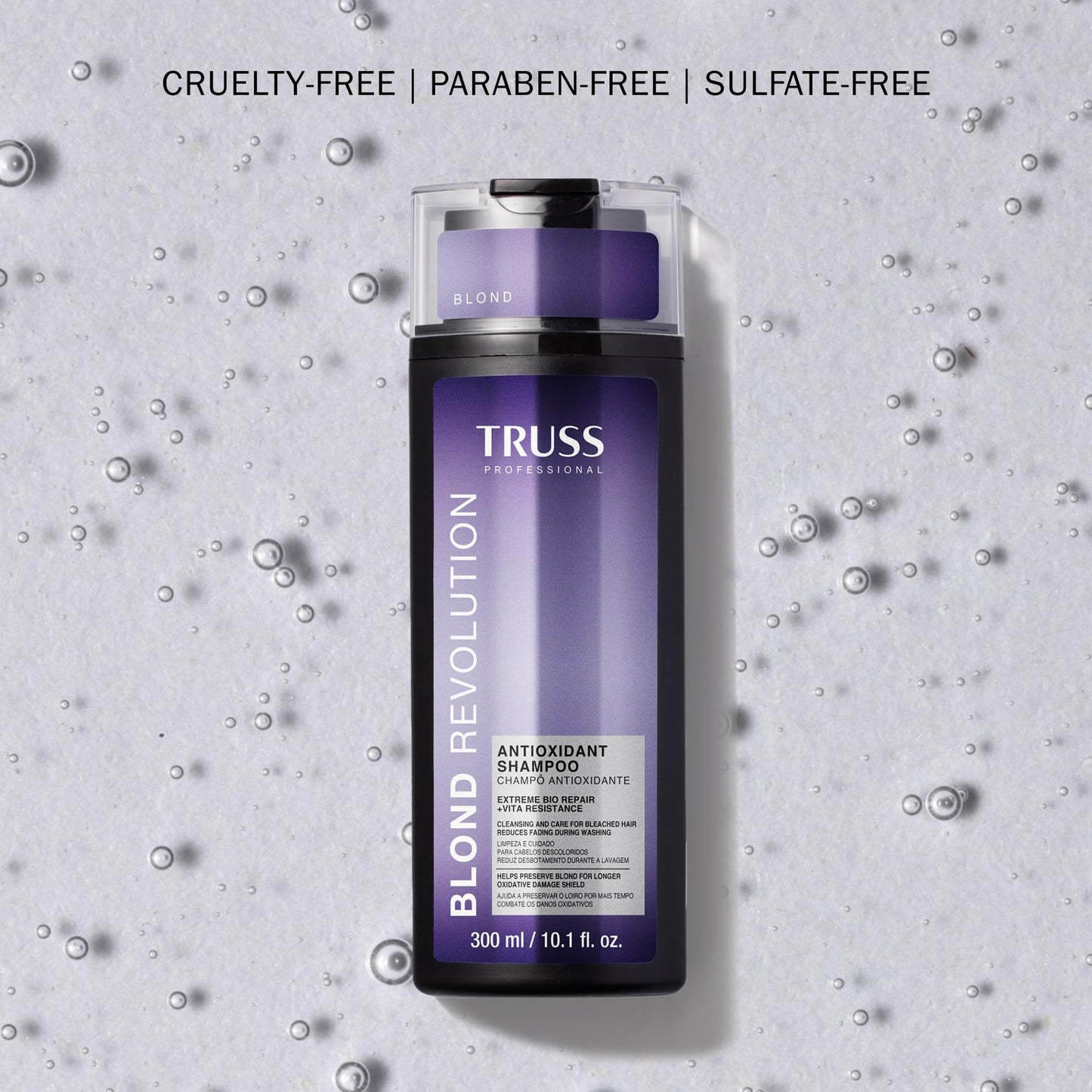 TRUSS Blond Revolution Blonde Shampoo - Gentle Cleansing Shampoo for Color Treated Hair - Preserves Luminous Blonde Coloring While Fighting Oxidation & Increasing Shine (10 fl oz)