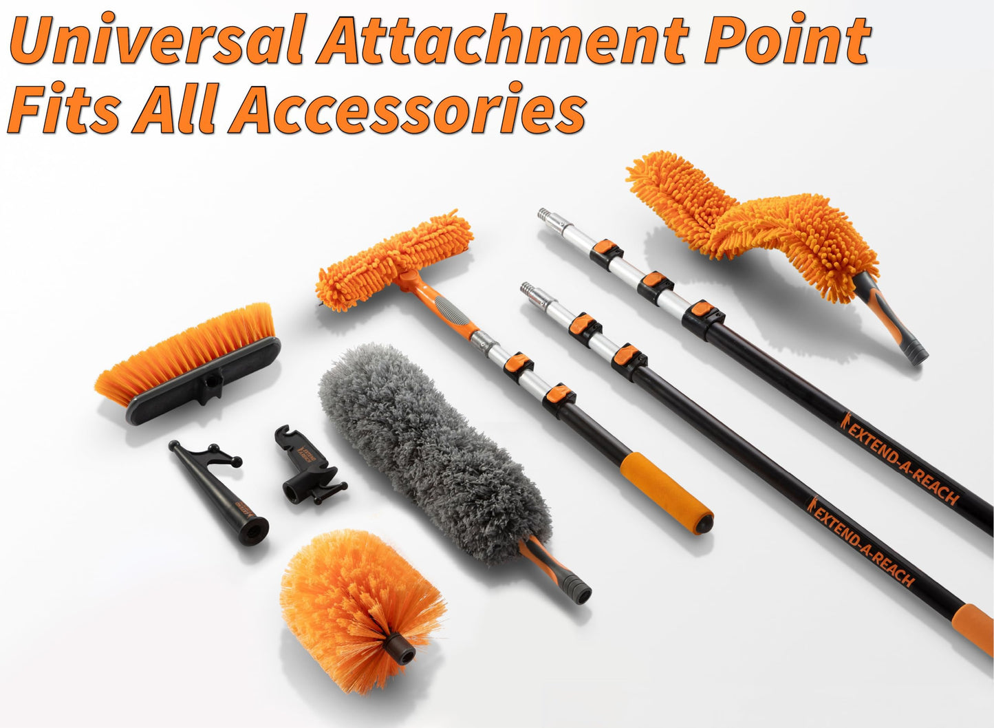 20 Feet High Reach Ceiling Dusters Set with 4-12 ft Extension Pole for Cleaning // Extendable Telescoping Long Reach Cobweb & Feather Dusters for High Ceiling // Extendable Ceiling Fan Blade Cleaner