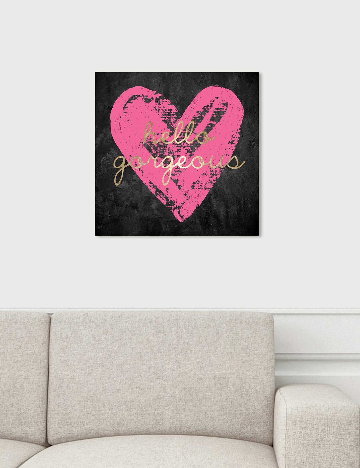 The Oliver Gal Artist Co. Fashion and Glam Wall Art Canvas Prints 'Gorgeous Salute Hot Home Décor, 16" x 16", Pink, Black