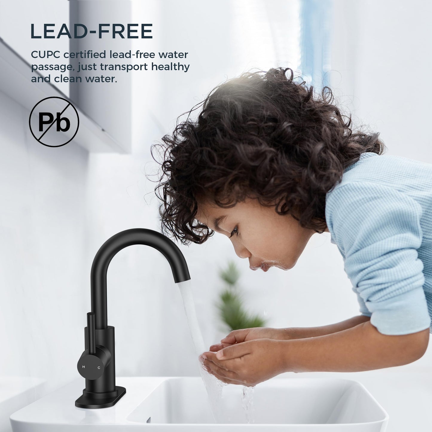 FORIOUS Black Bathroom Faucet 1 or 3 Hole Sink Single Handle, 360° Swivel Gooseneck Spout, Matte Finsh, Leak-Free, with cUPC Supply Line and Metal Pop Up Drain, Suitable for Bar Kitchen RV Vanity