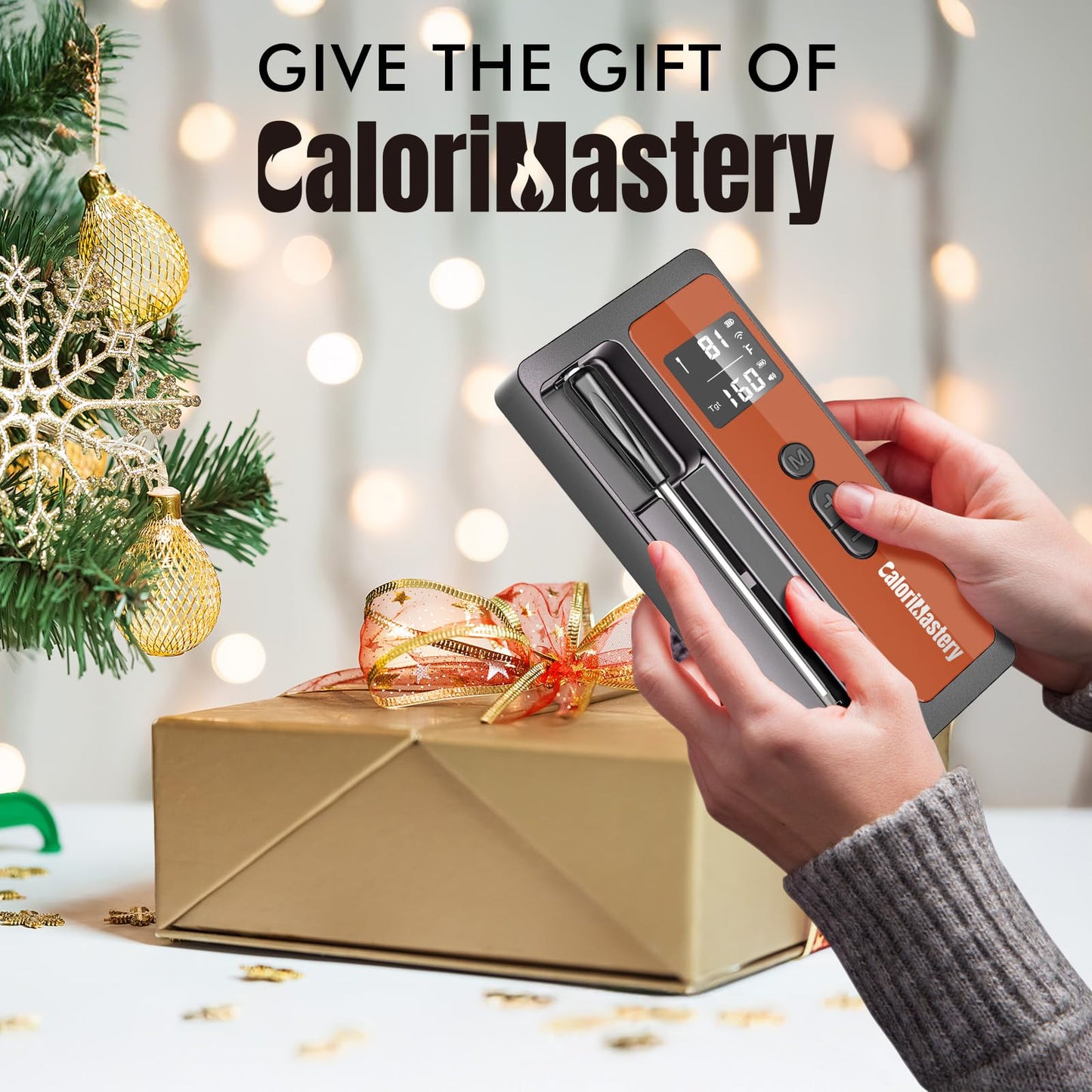 Wireless Meat Thermometer: 500FT Bluetooth Smart Meat Thermometer for Cooking and Grilling, CaloriMastery Digital Food Thermometer with Ultra-Thin Probe for Oven Safe, Kitchen, Smoker, BBQ